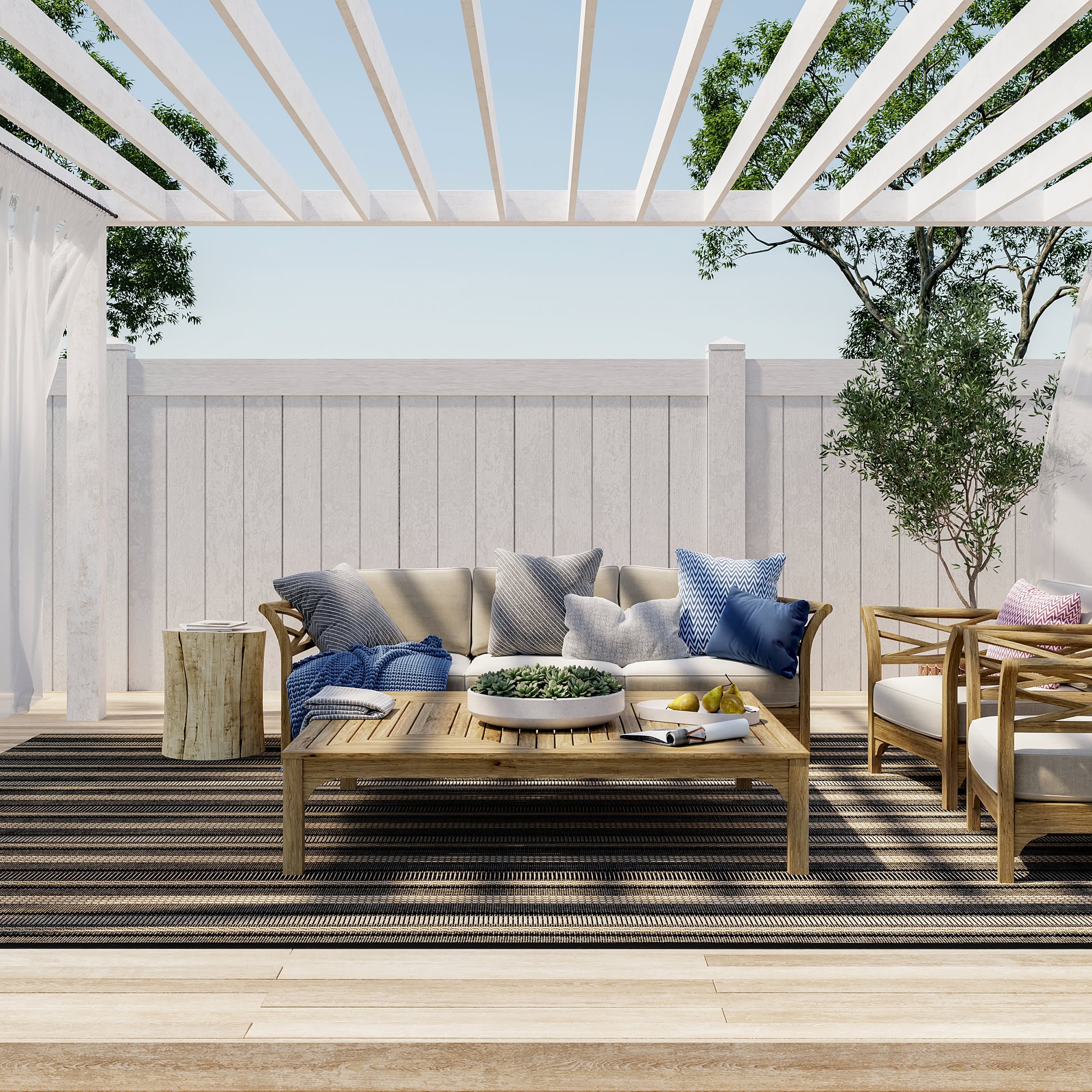 Gazania Striped Indoor/Outdoor Rug | Beige - Image 2