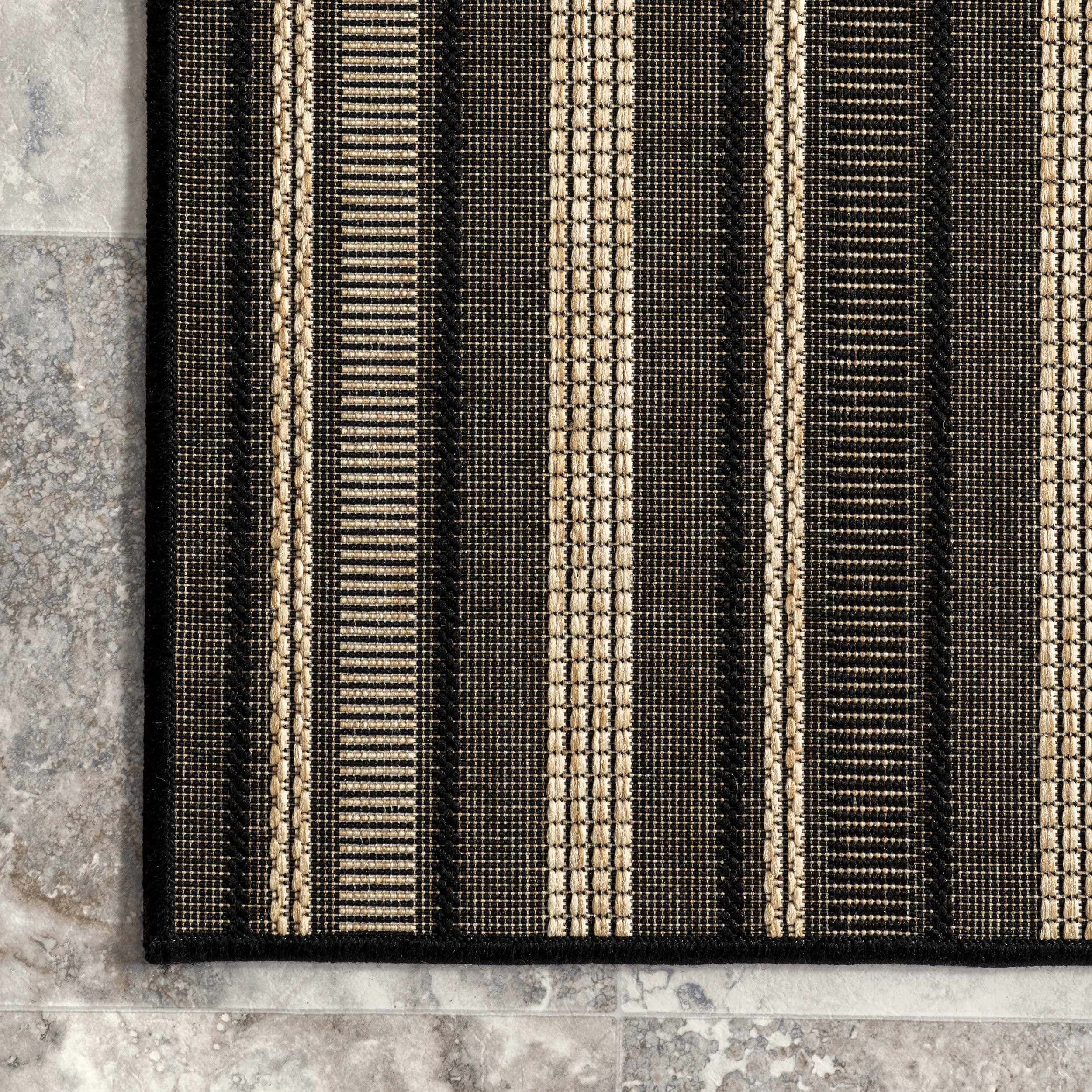 Gazania Striped Indoor/Outdoor Rug | Beige - Image 3