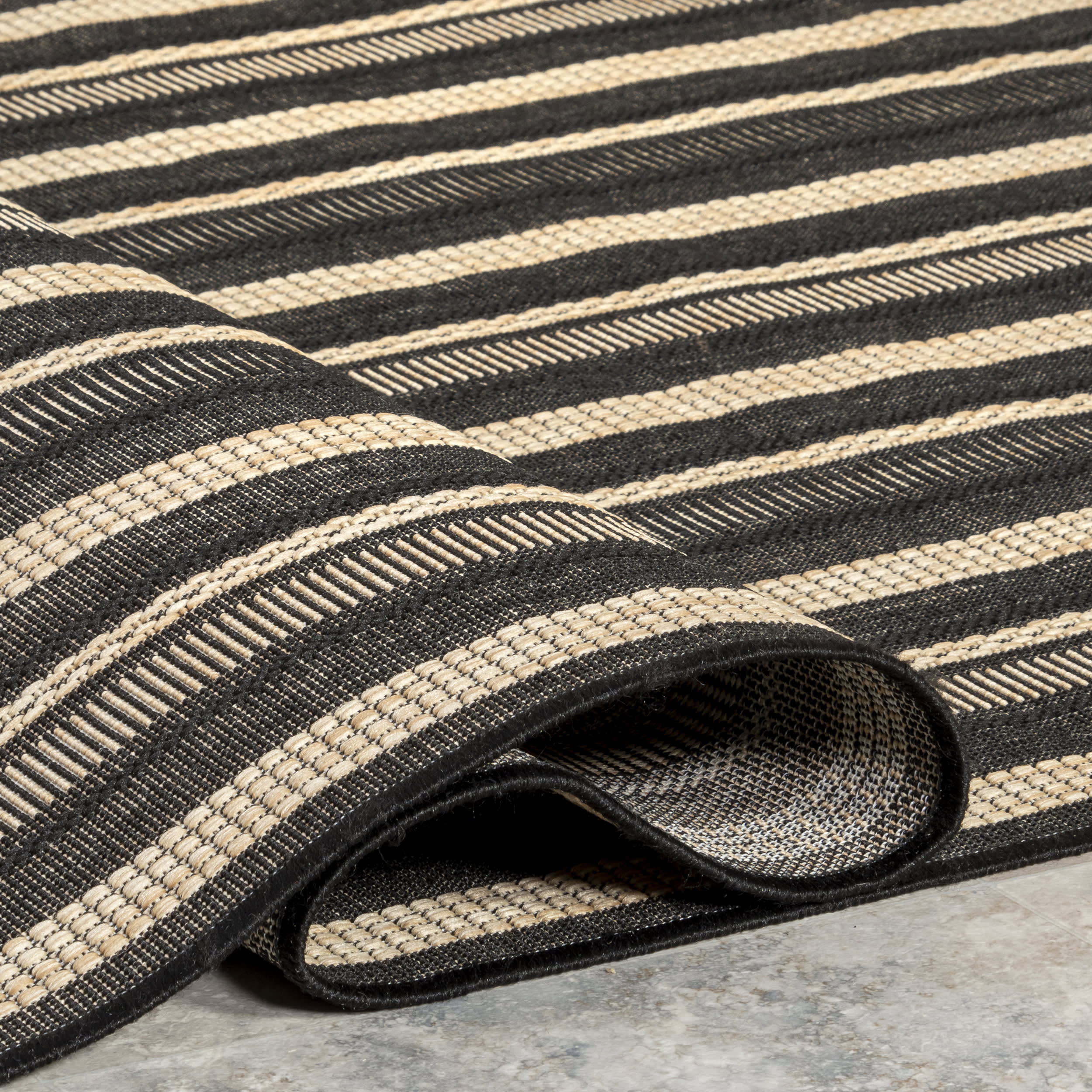Gazania Striped Indoor/Outdoor Rug | Beige - Image 8