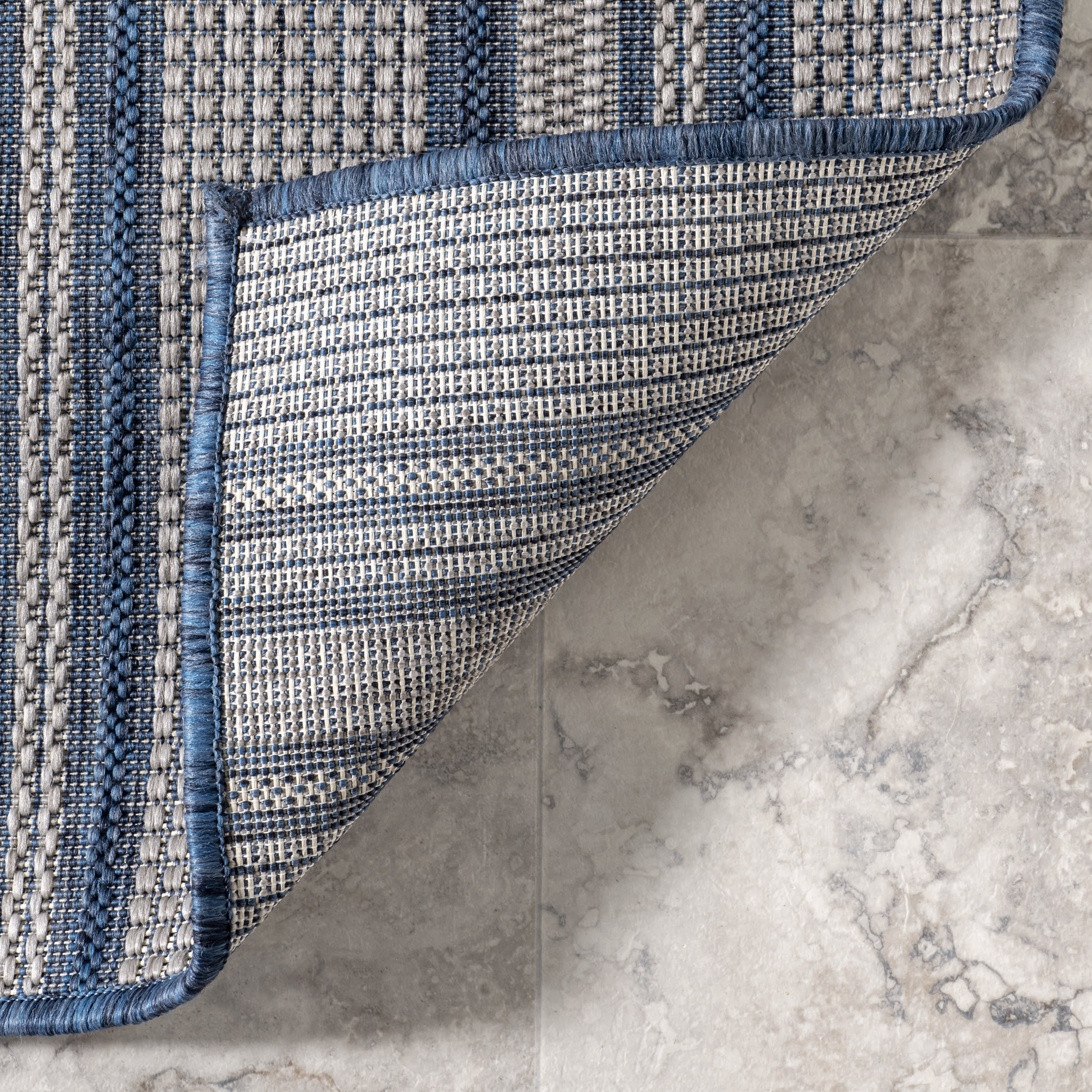 Gazania Striped Indoor/Outdoor Rug | Blue - Image 5