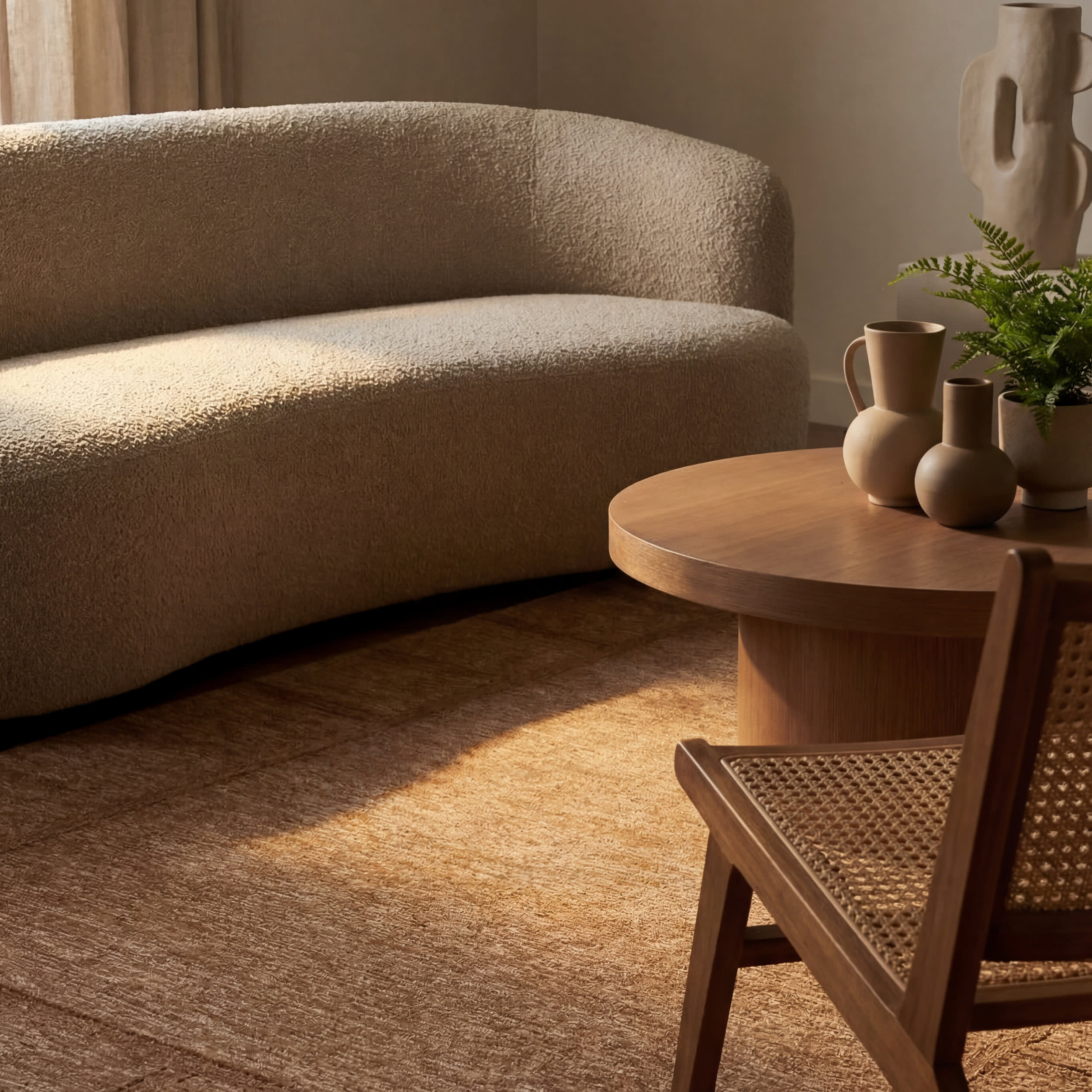 Gea Geometric Bordered Wool Rug | Brown - Image 5
