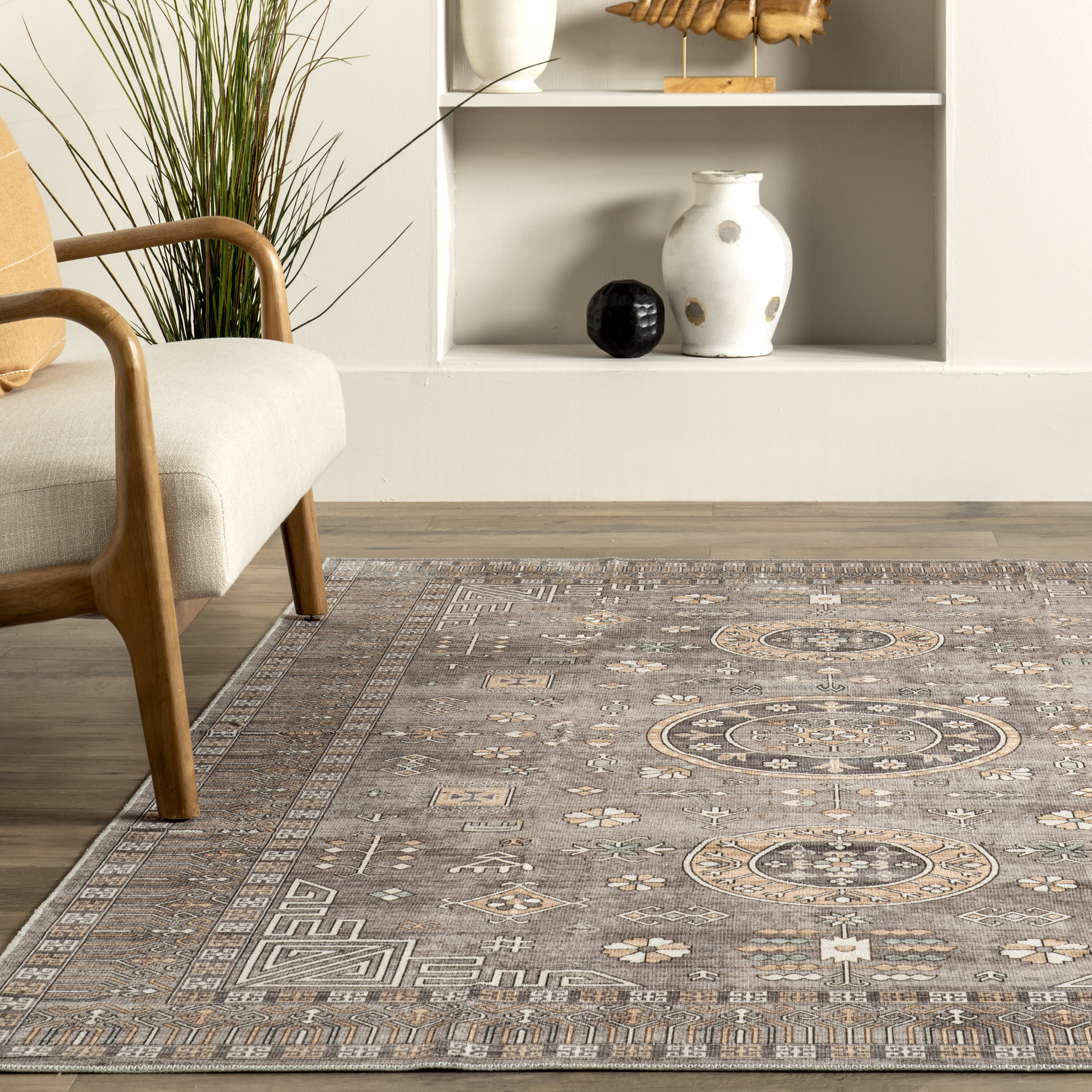 Gemma Washable Disks Rug | Brown - Image 4