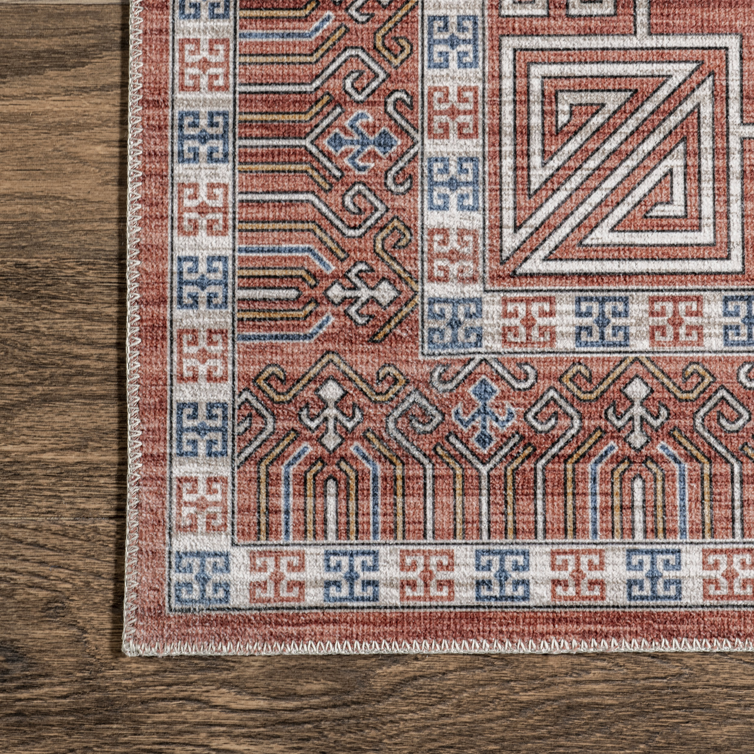 Gemma Washable Disks Rug | Red - Image 3