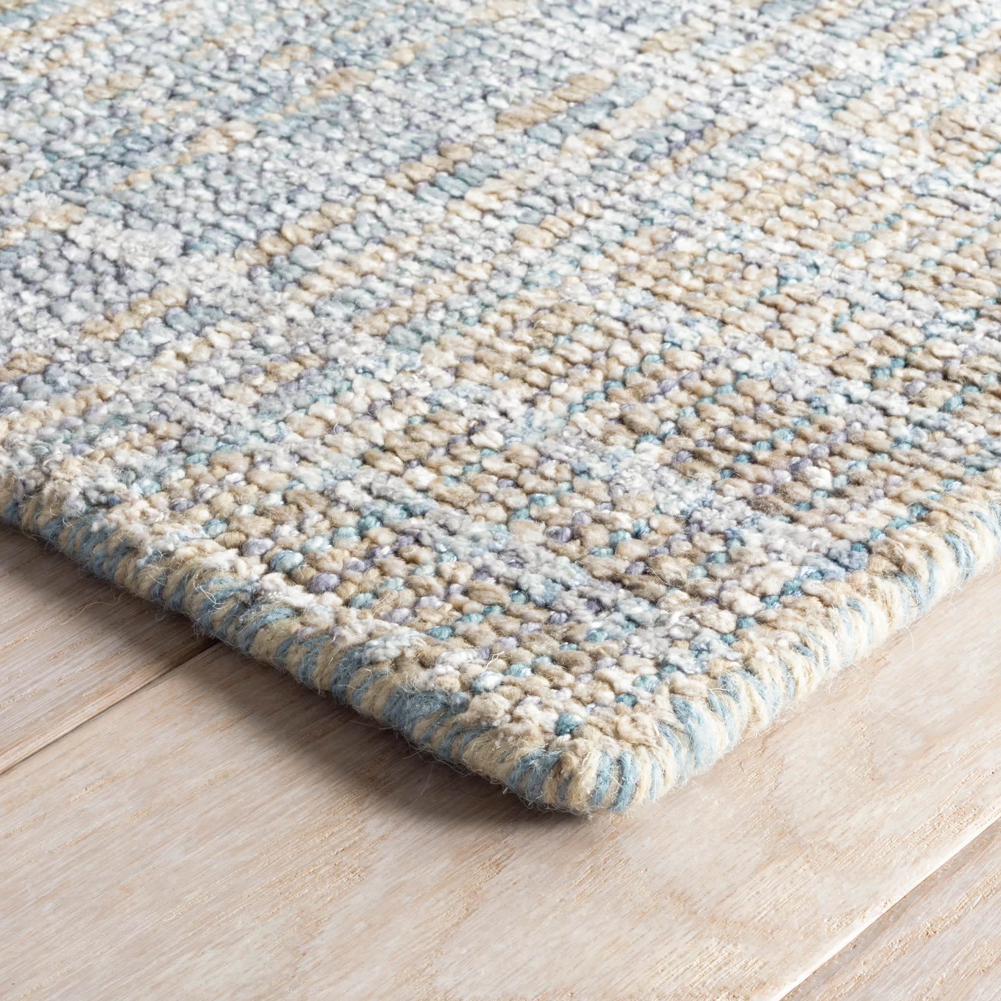 Geneva Handwoven Viscose/Cotton Rug | Blue - Image 3