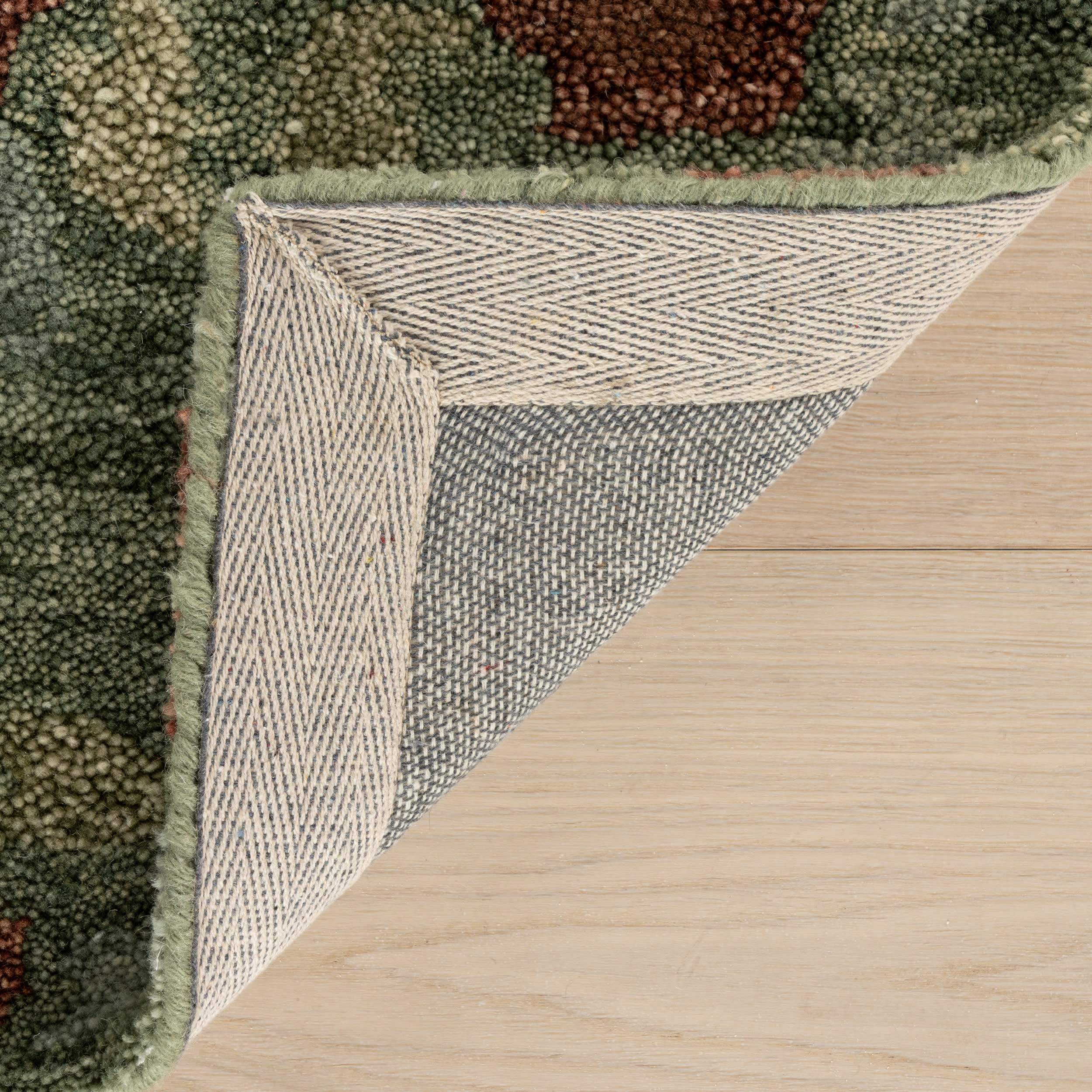 Genevive Modern Floral Wool Rug | Green - Image 10