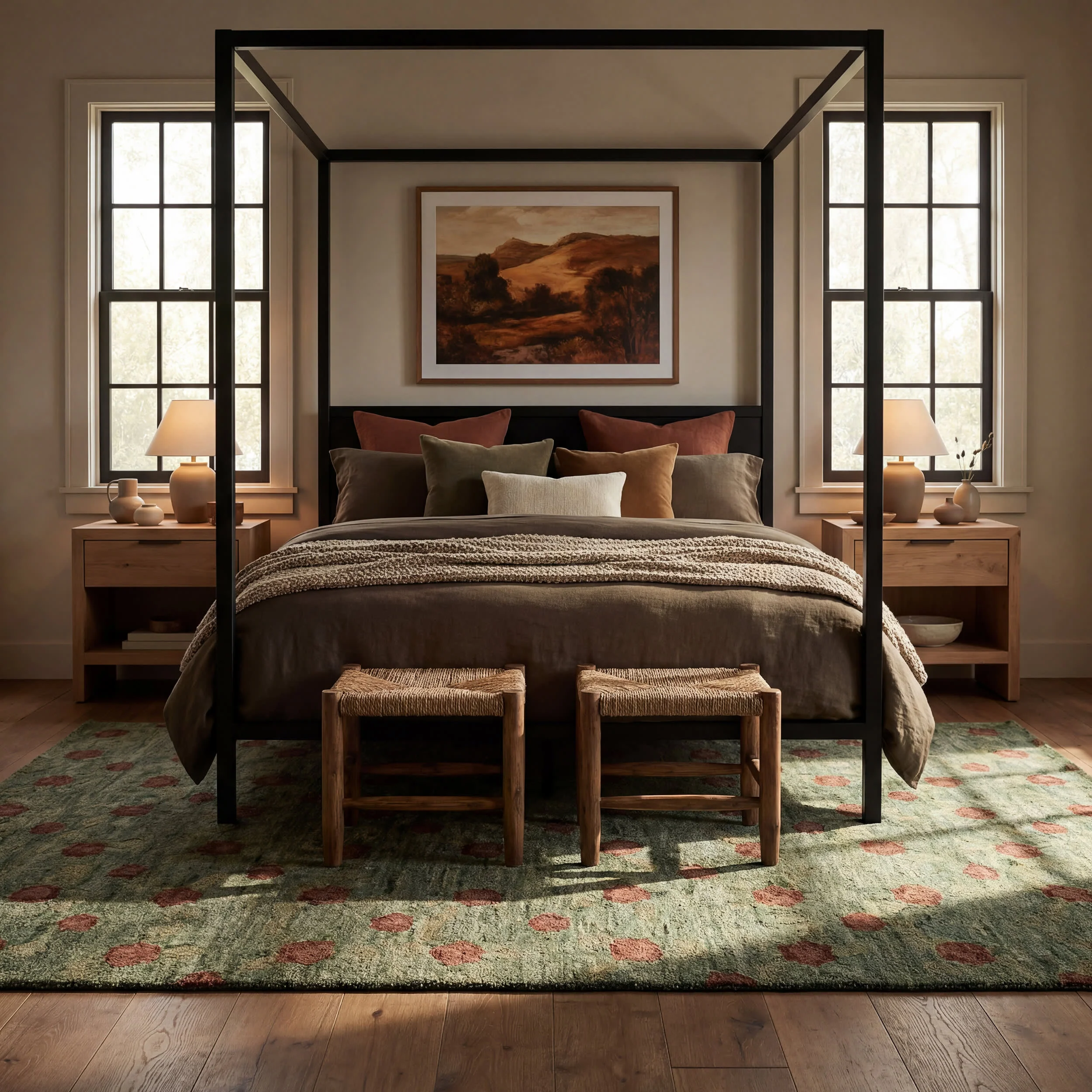 Genevive Modern Floral Wool Rug | Green - Image 3