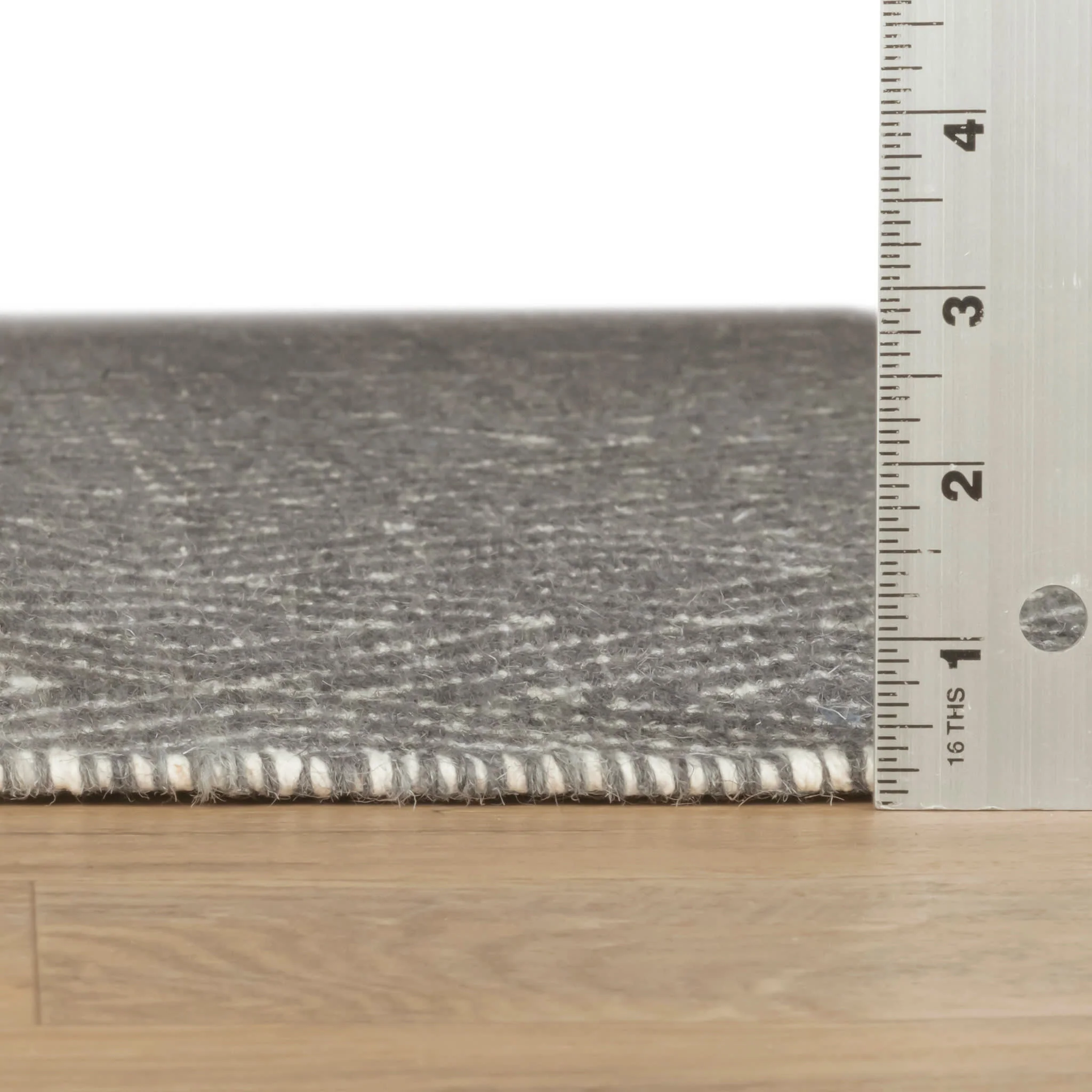 Geo Diamond Handwoven Wool Rug | Grey/Ivory - Image 4