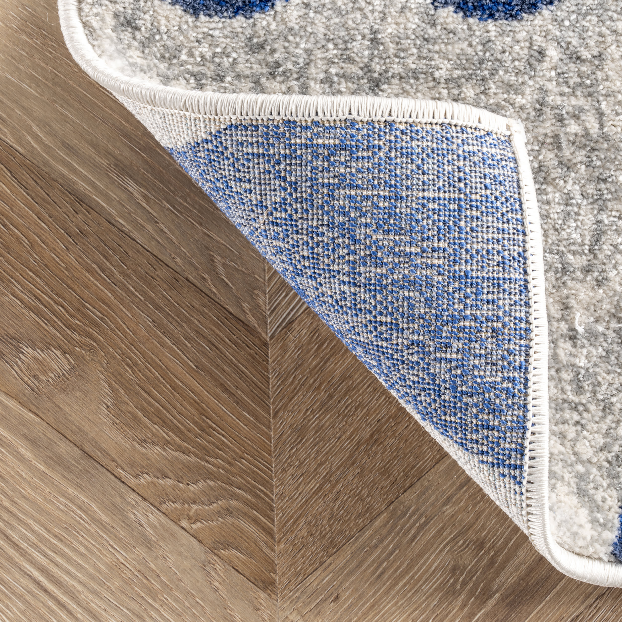 Geometric Banded Rug | Blue - Image 2