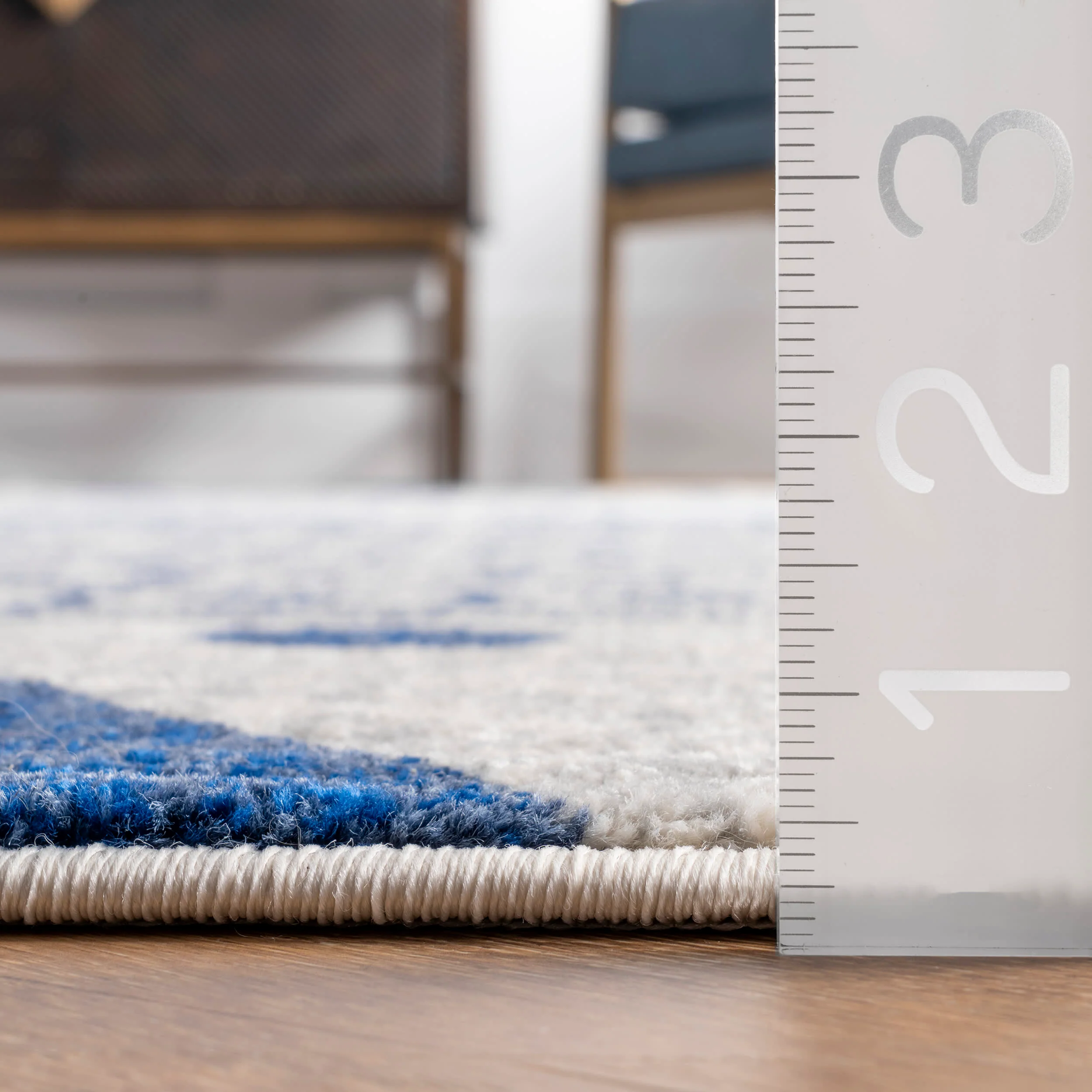 Geometric Banded Rug | Blue - Image 5