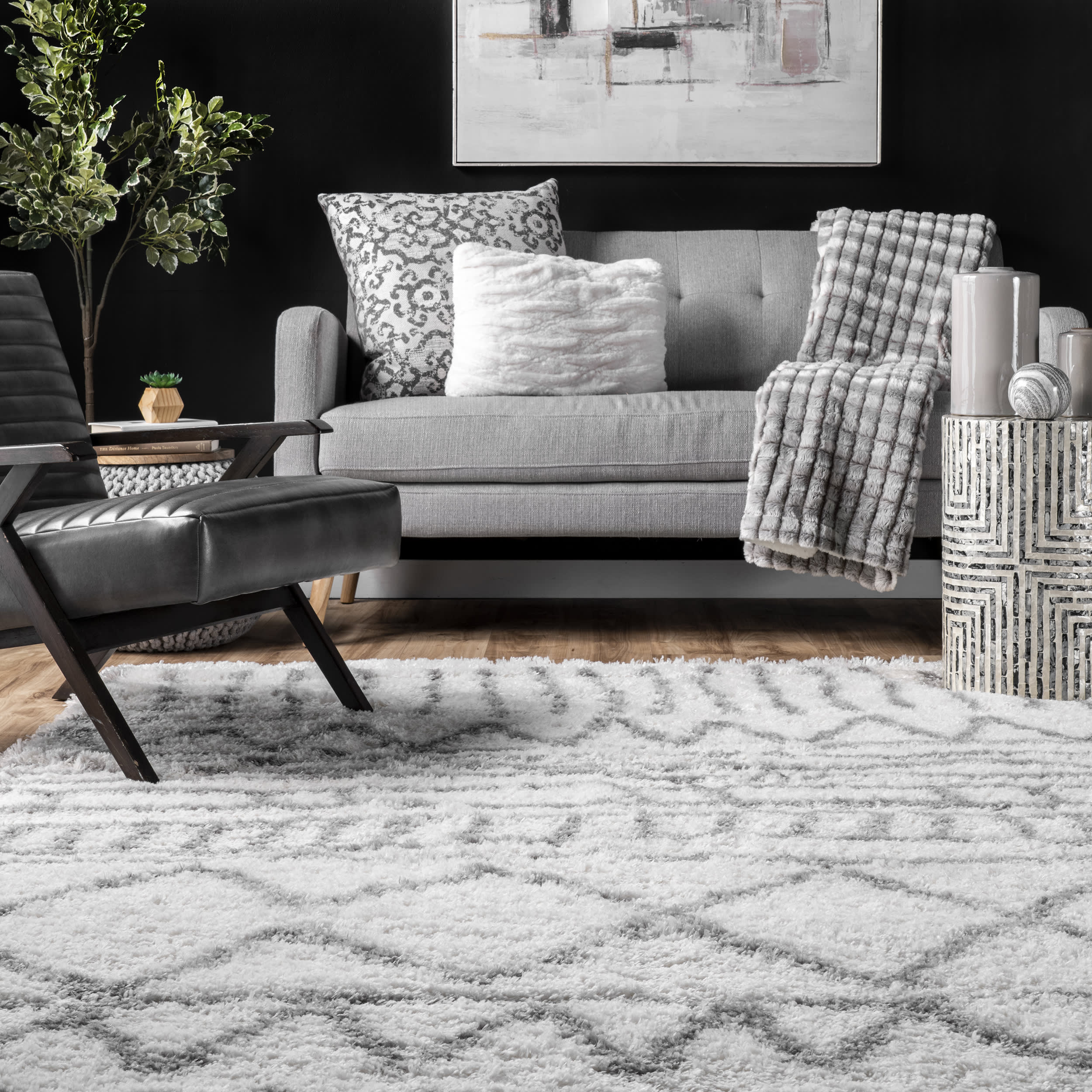 Geometric Drawings Rug | Grey - Image 4