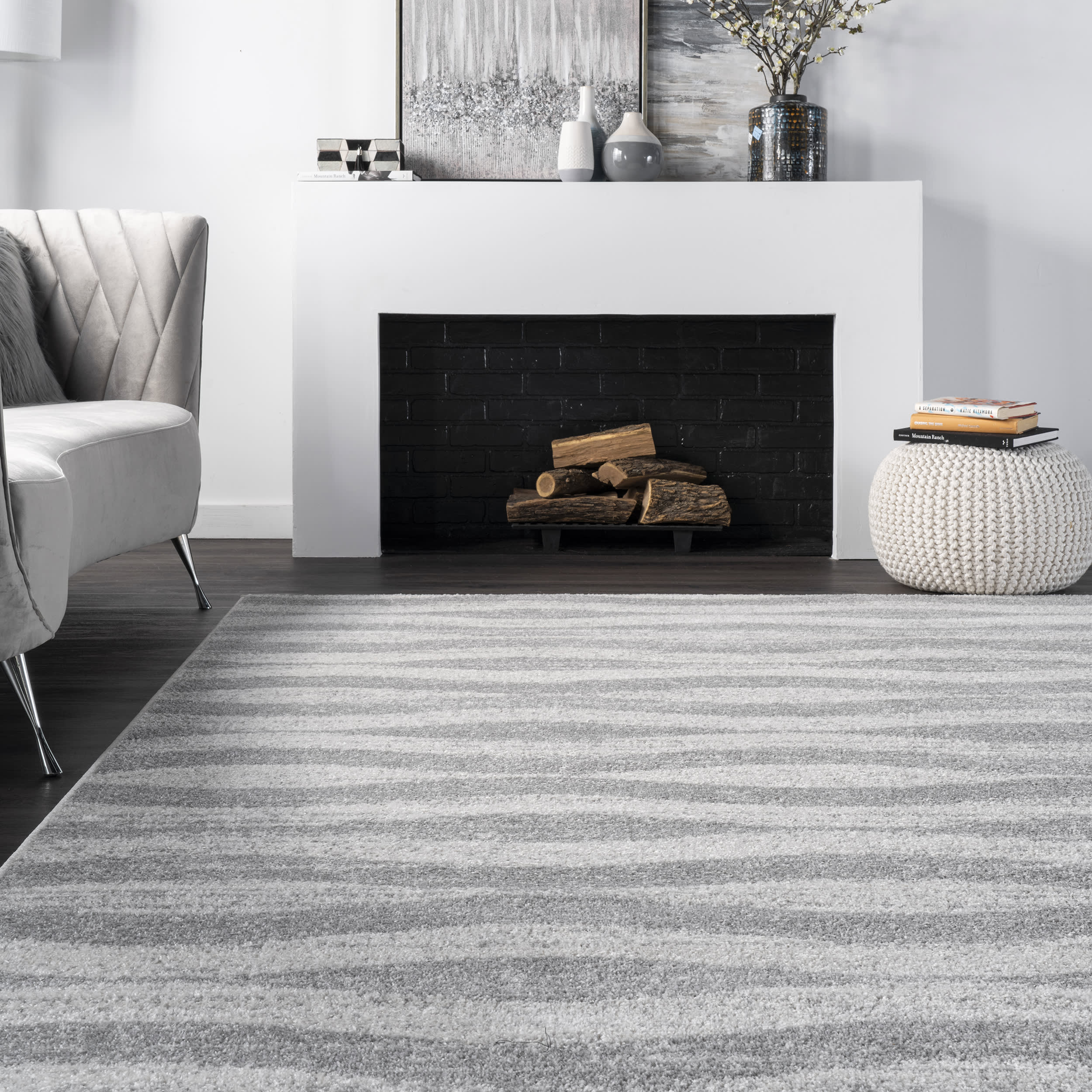 Geometric Waves Rug | Grey - Image 4