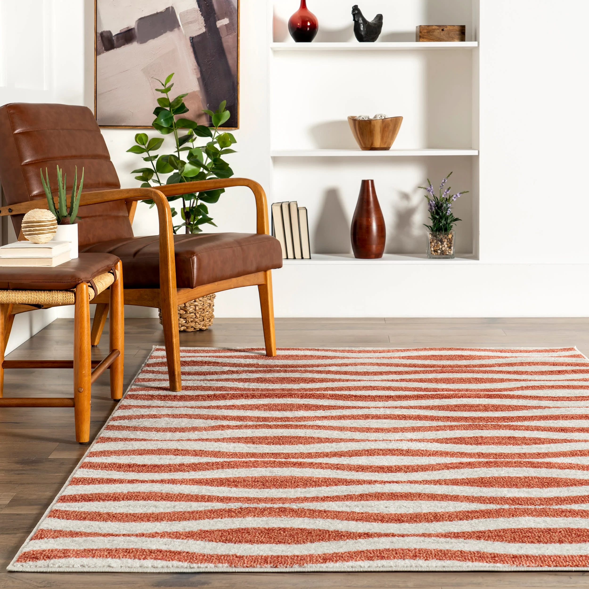 Geometric Waves Rug | Pink - Image 4