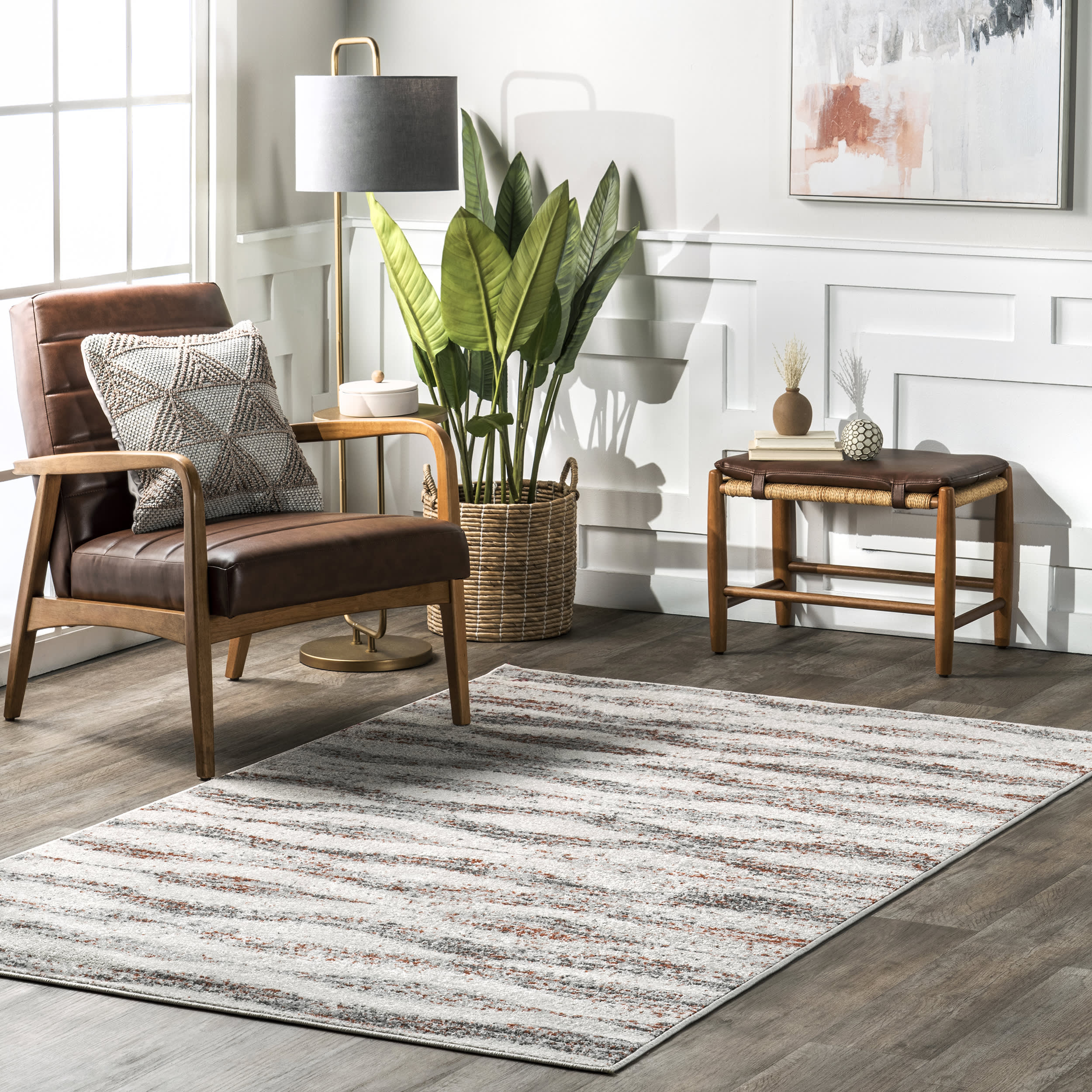 Geometric Waves Rug | Red - Image 2