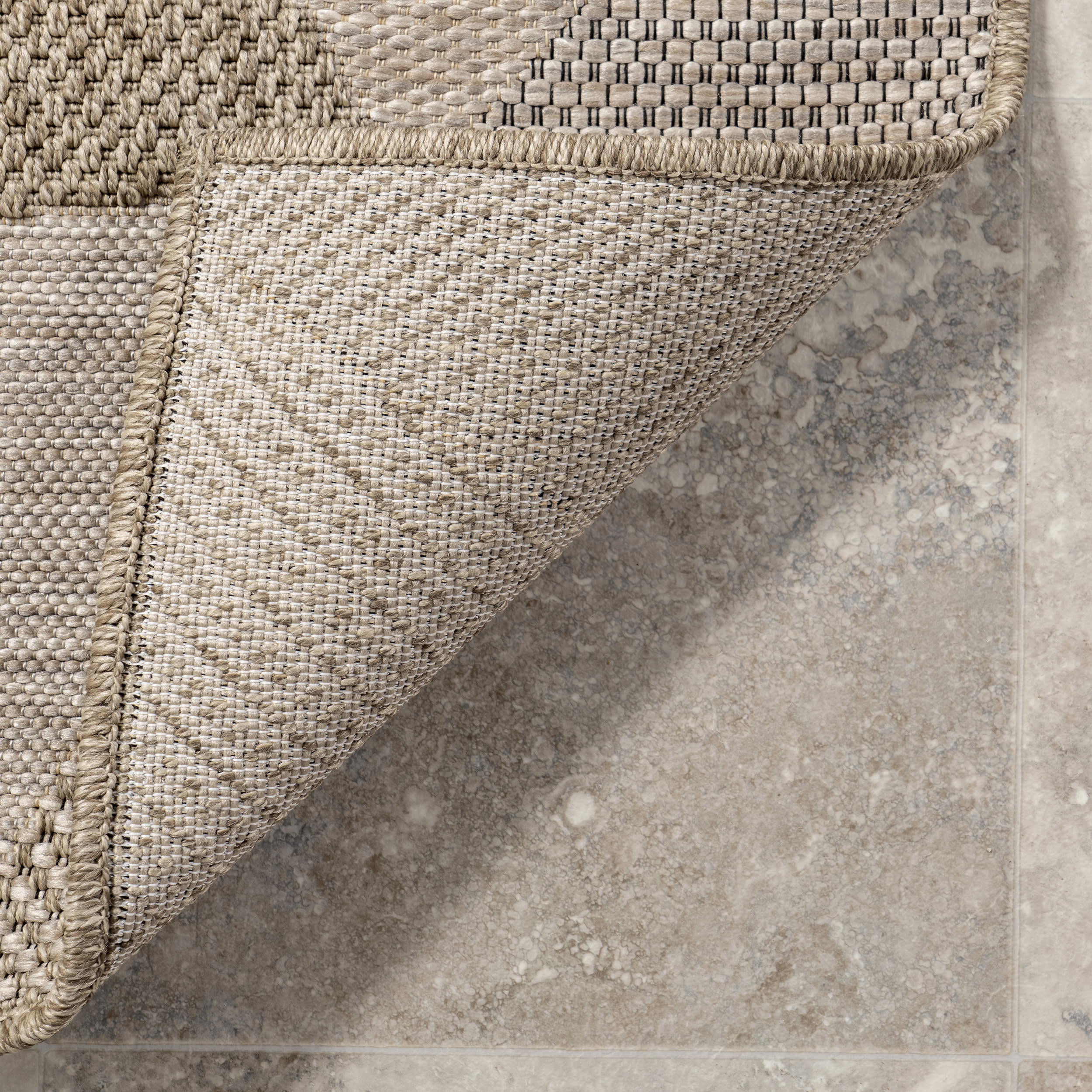 Gertrudis Geometric Tessellated Indoor/Outdoor Rug | Tan - Image 6