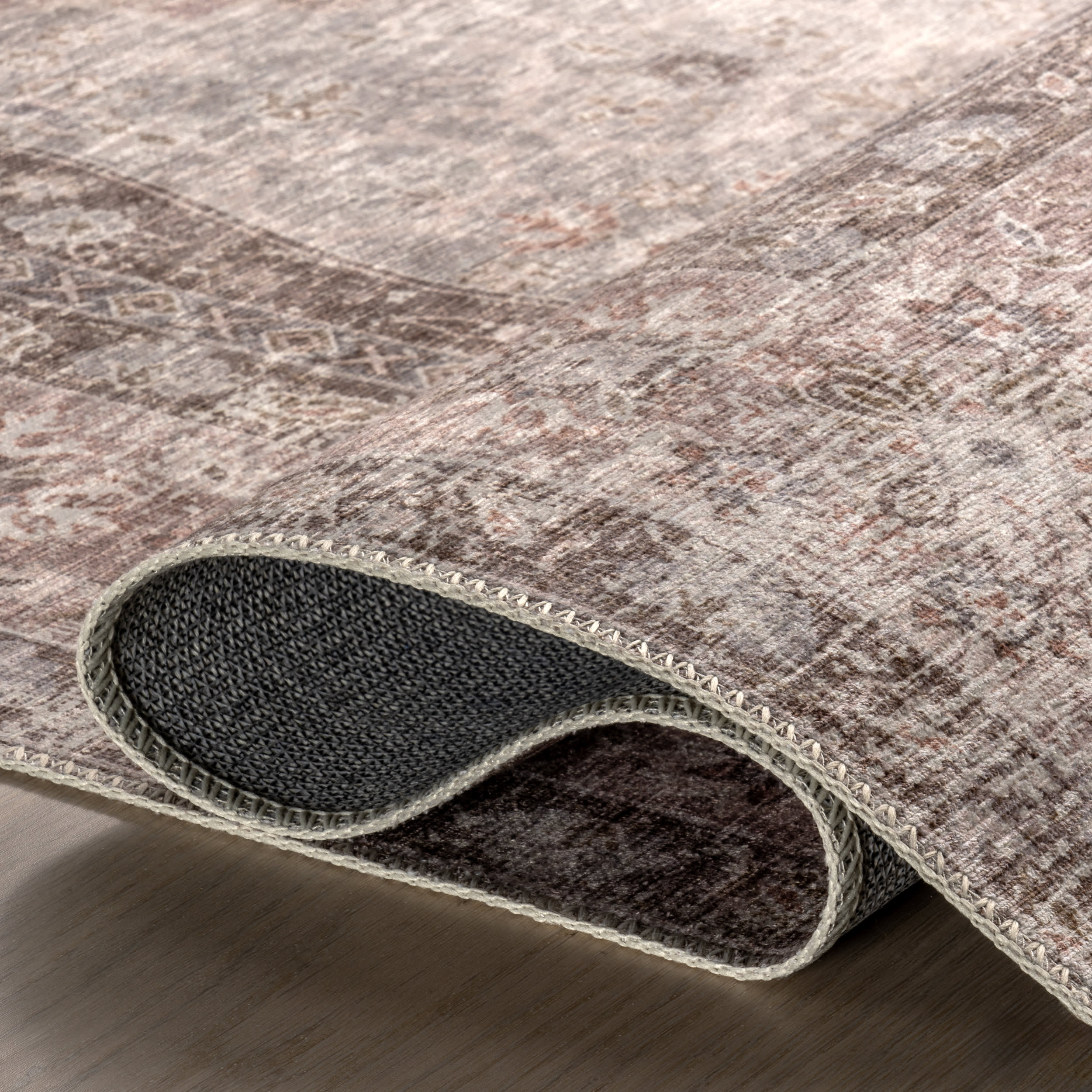 Gianna Blossom Spill Proof Washable Rug | Taupe - Image 9