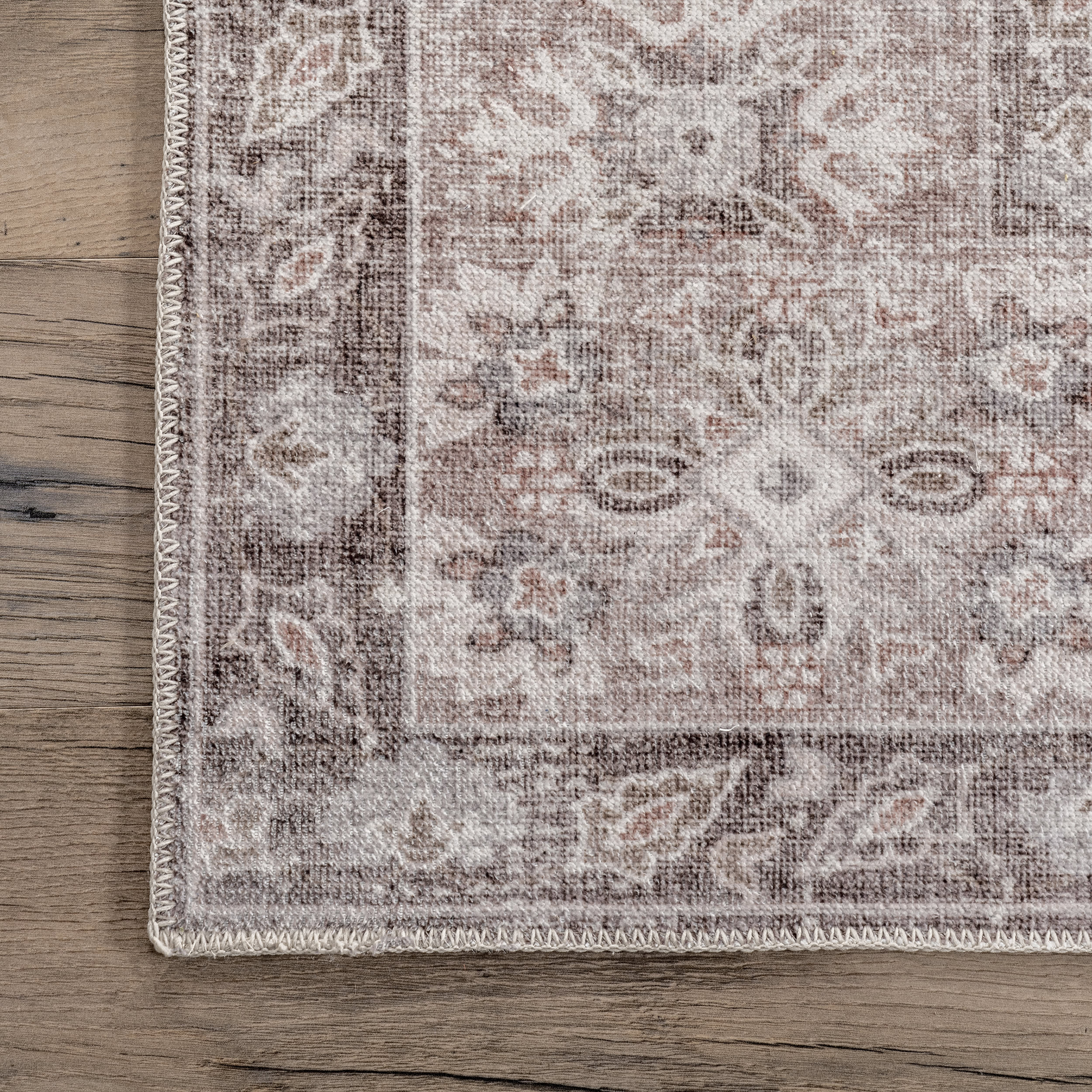 Gianna Blossom Washable Rug | Taupe - Image 3
