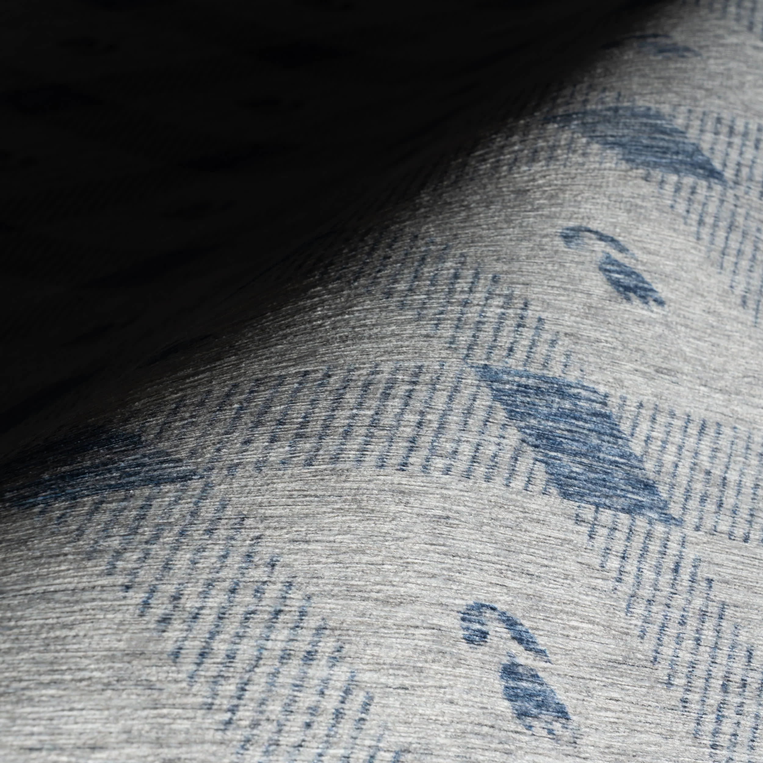 Gingham Machine Washable Rug | Blue - Image 4