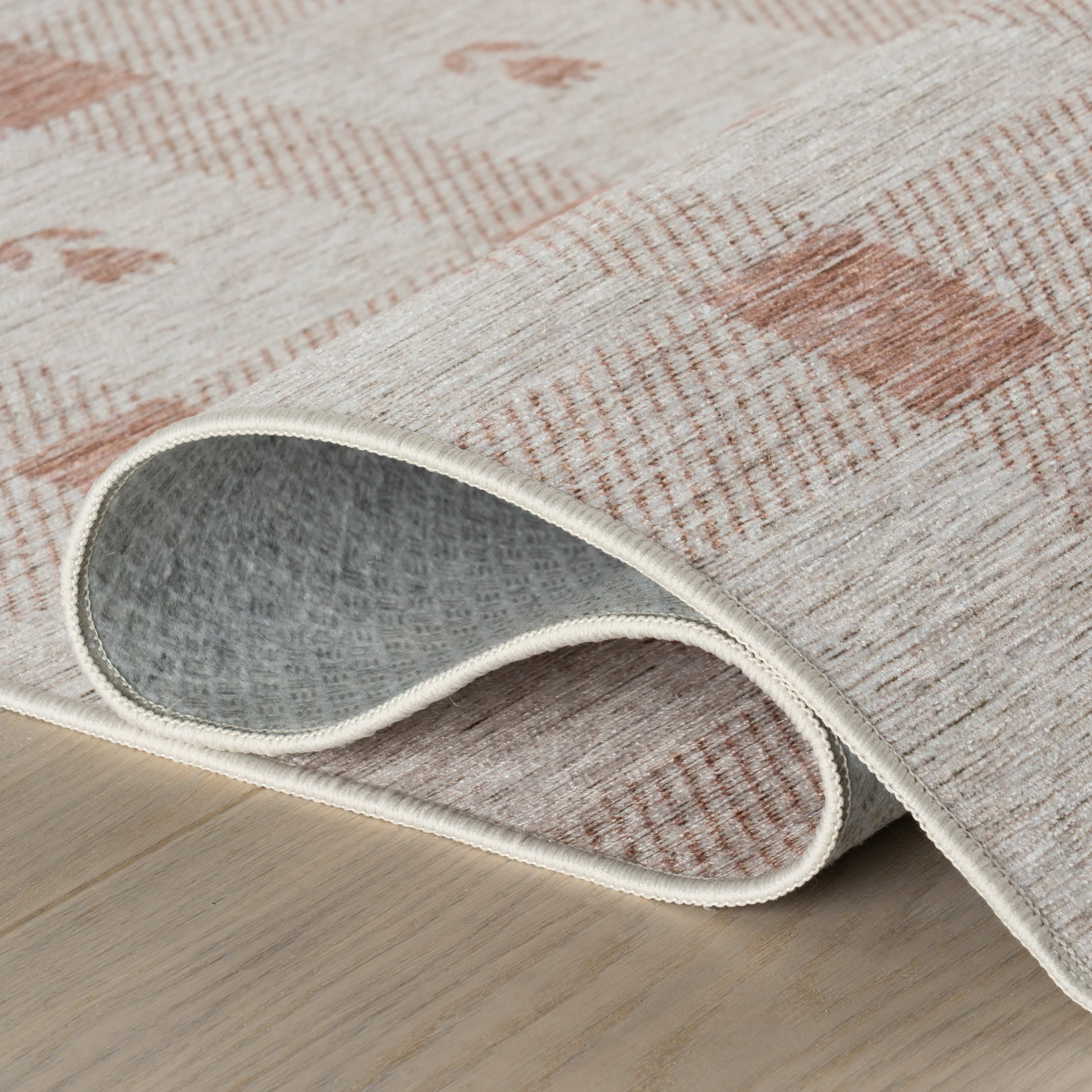 Gingham Machine Washable Rug | Blush - Image 3