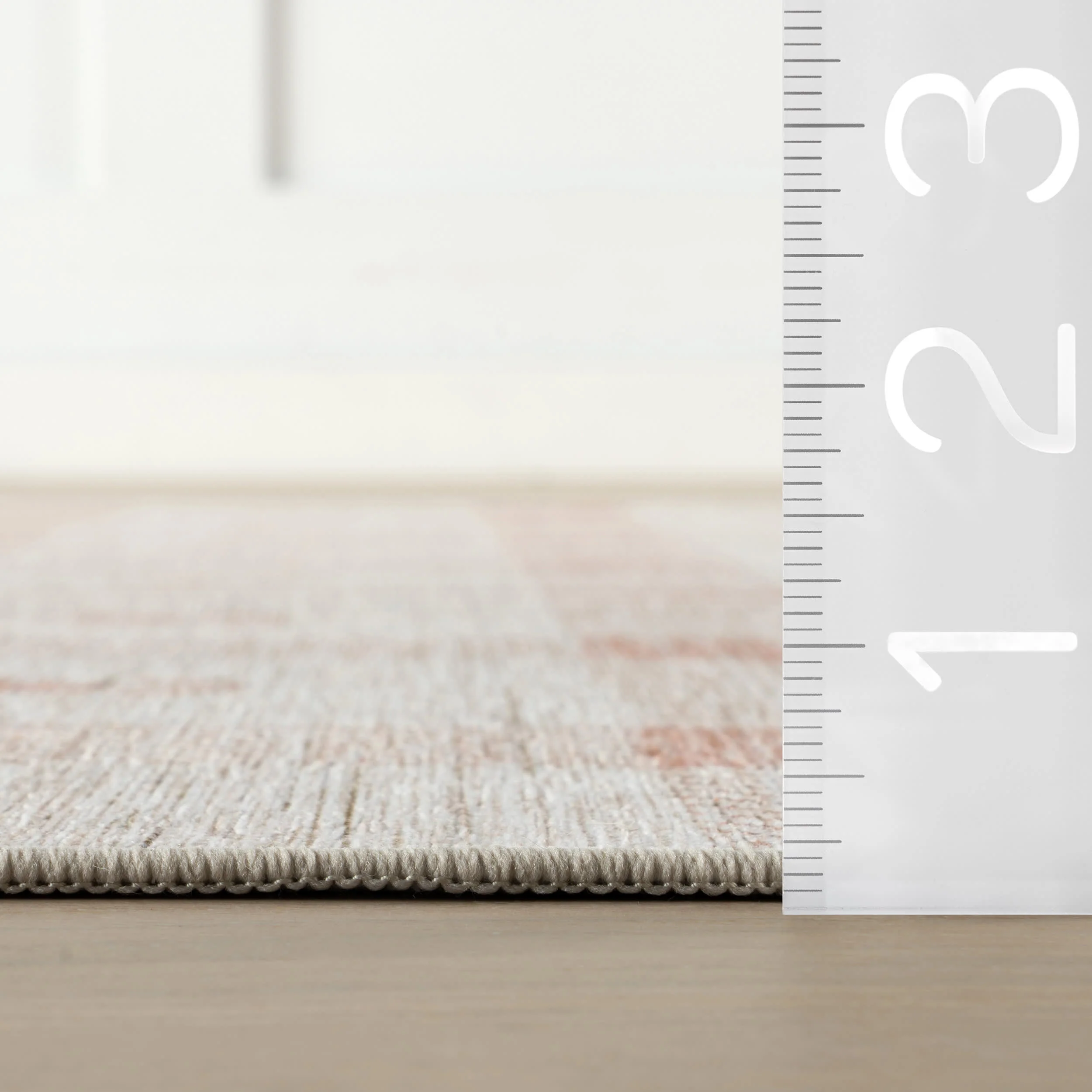 Gingham Machine Washable Rug | Blush - Image 5
