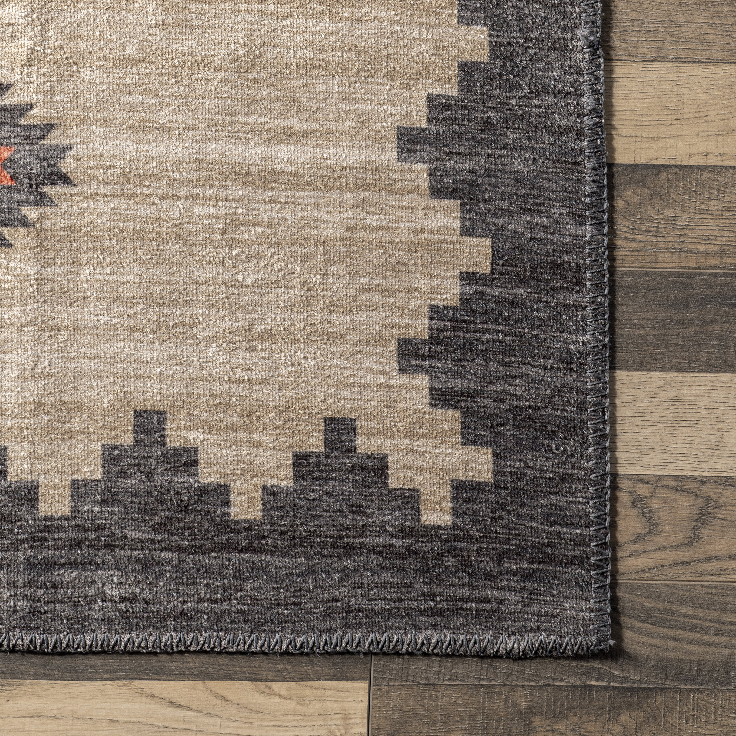 Ginny Washable Southwestern Rug | Brown - Image 3