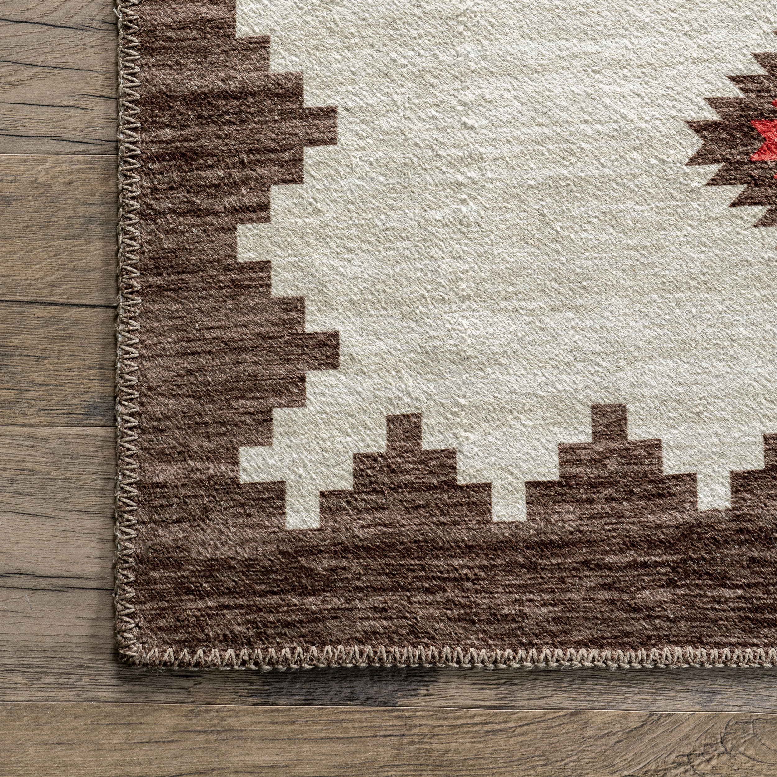 Ginny Washable Southwestern Rug | Ivory - Image 3
