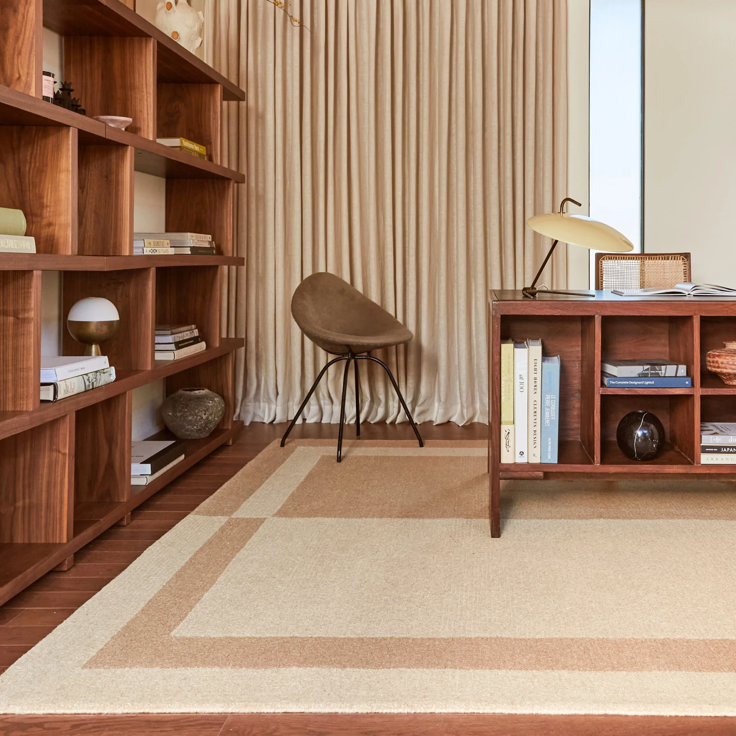 Gino Two-Tone Bordered Wool Rug | Beige - Image 2