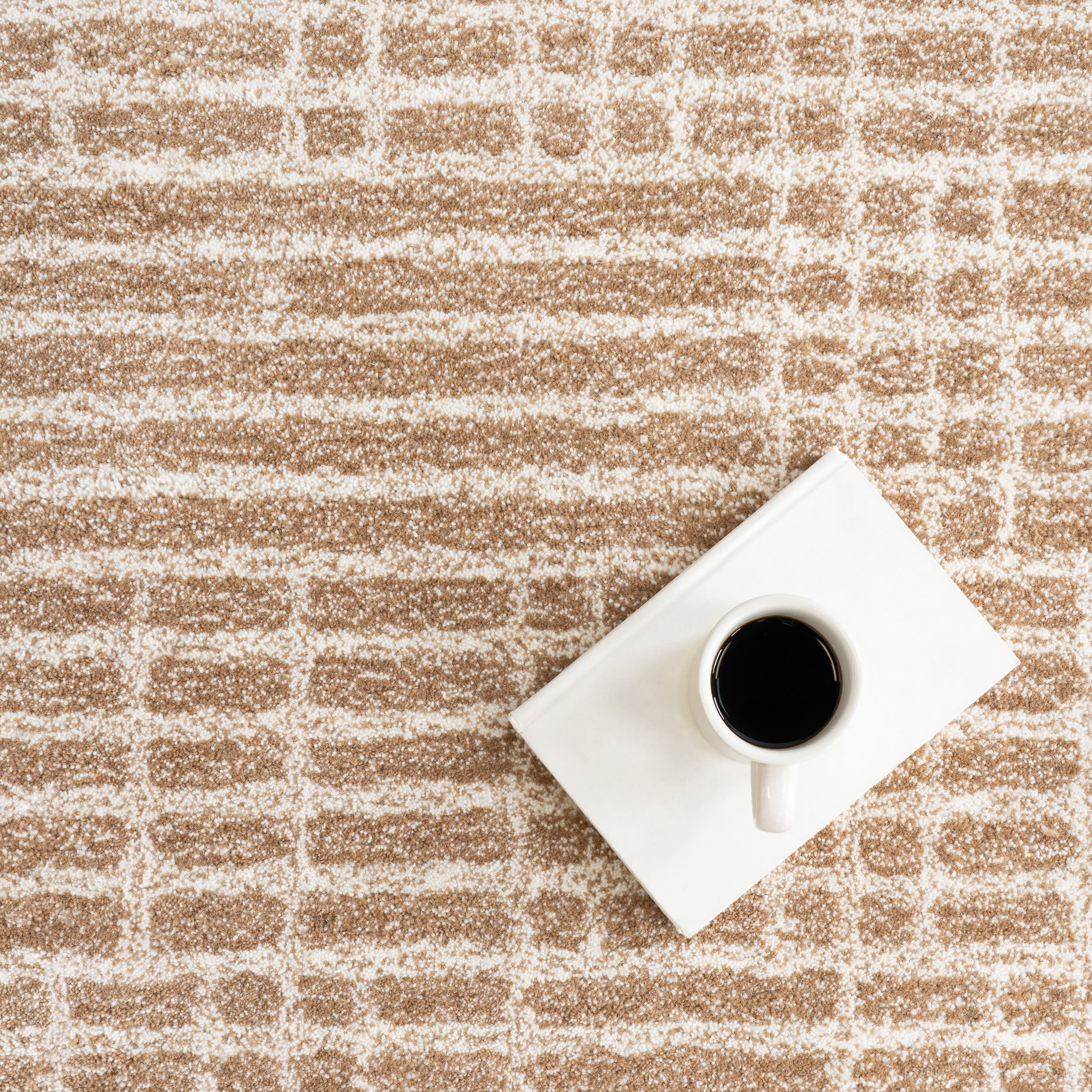 Gio Crosshatch Wool Rug | Beige - Image 7