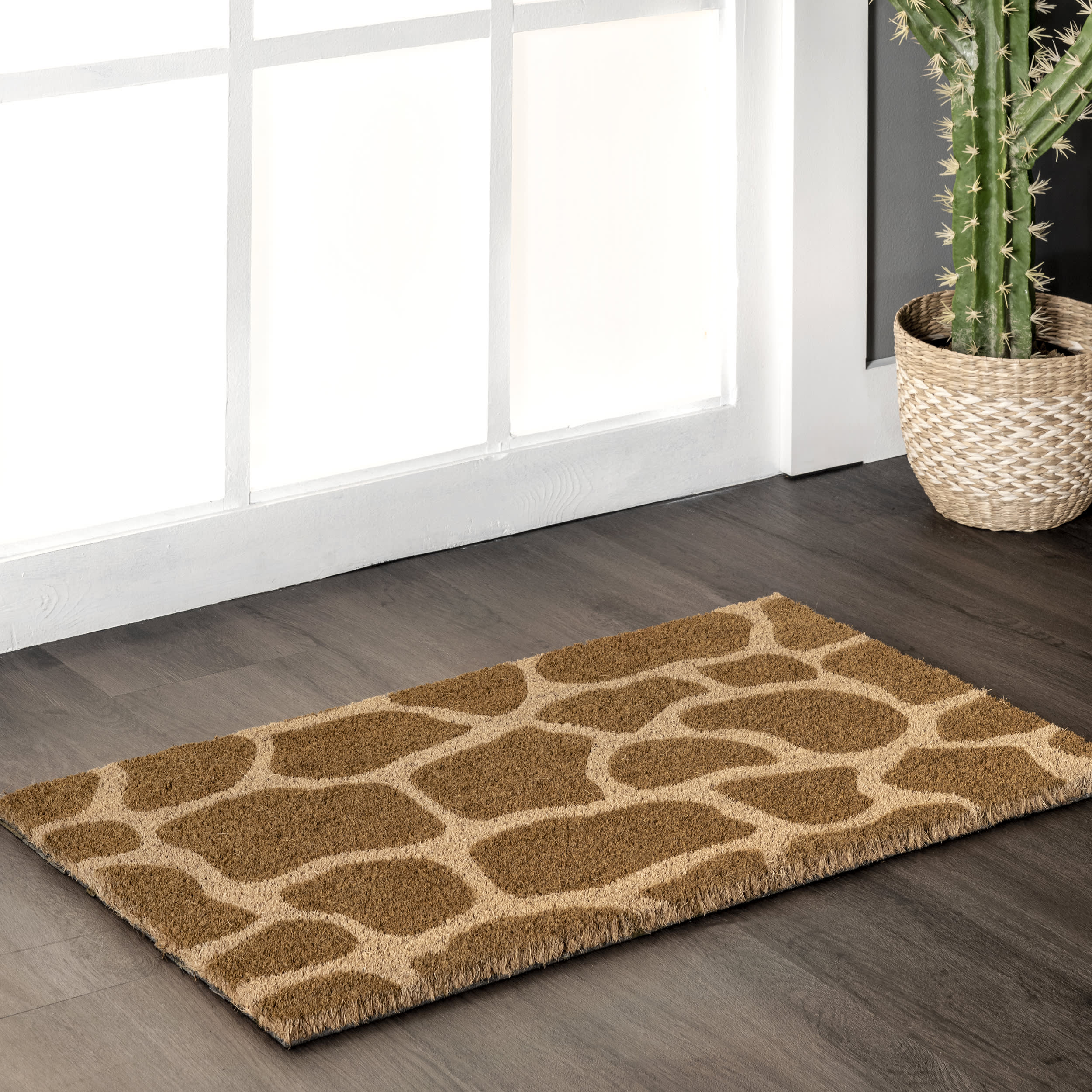 Giraffe Spotted Coir Doormat | Natural - Image 2