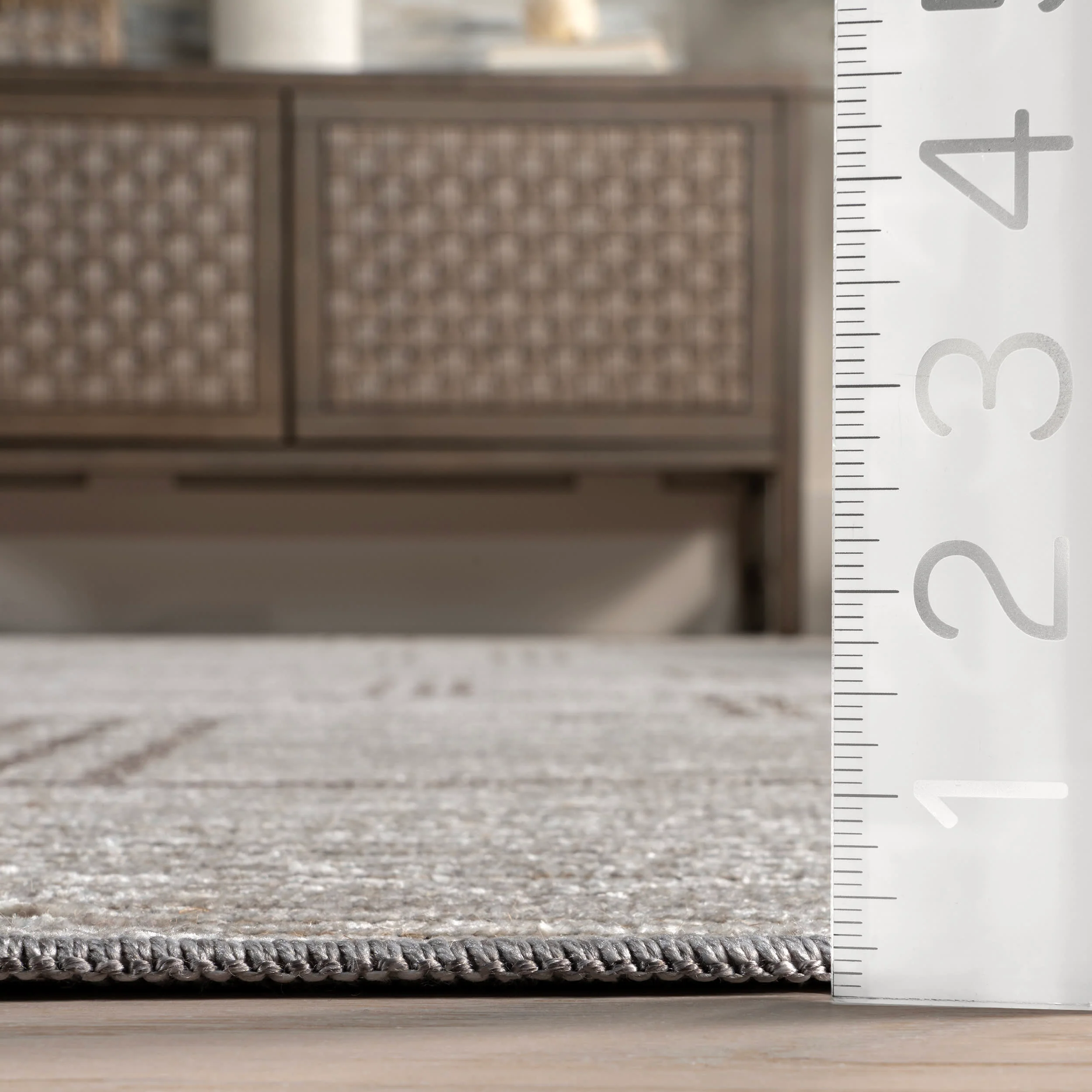 Gisele Geometric Washable Rug | Beige - Image 5