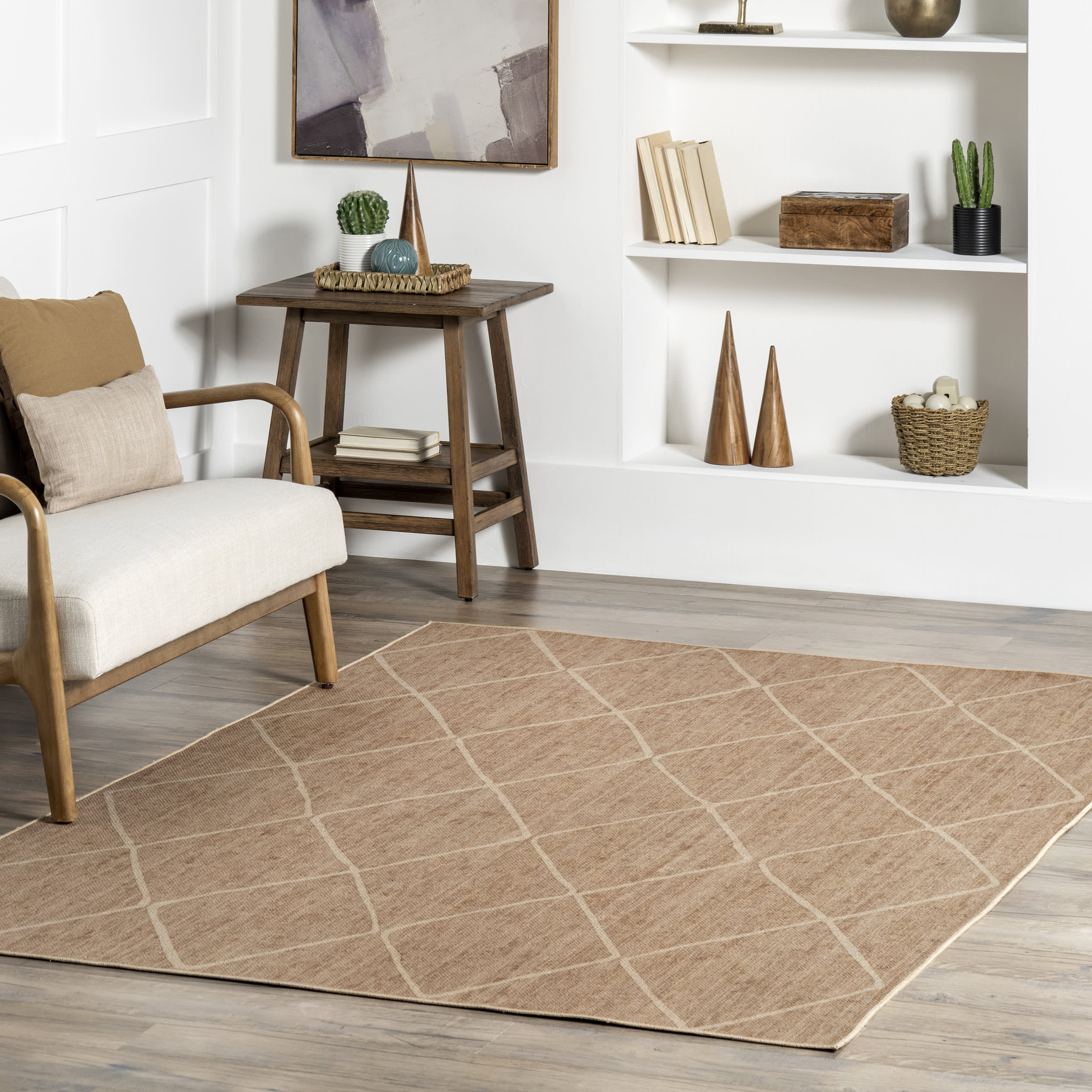 Giselle Easy-Jute Washable Trellis Rug | Ivory - Image 2