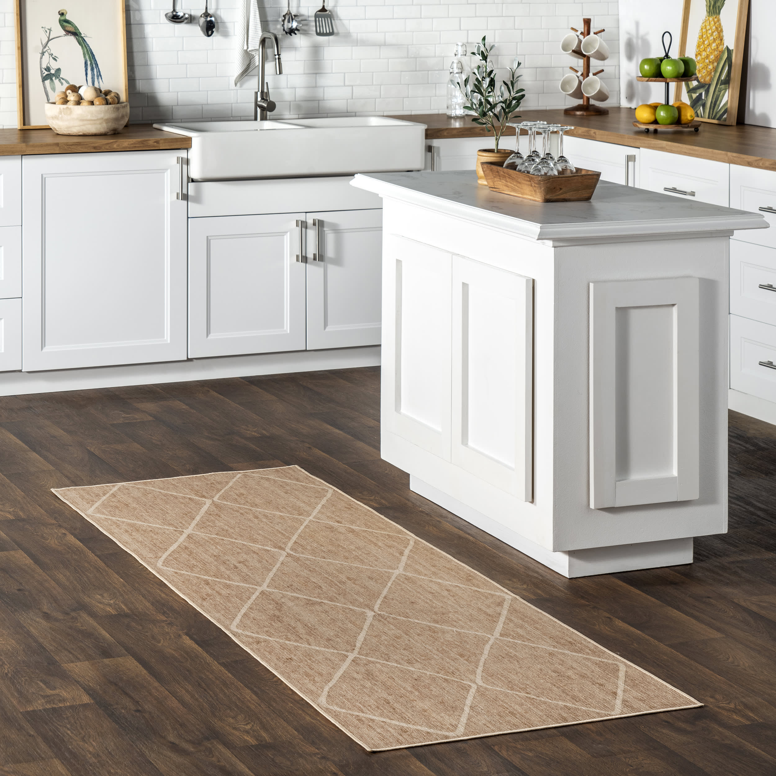 Giselle Easy-Jute Washable Trellis Rug | Ivory - Image 2