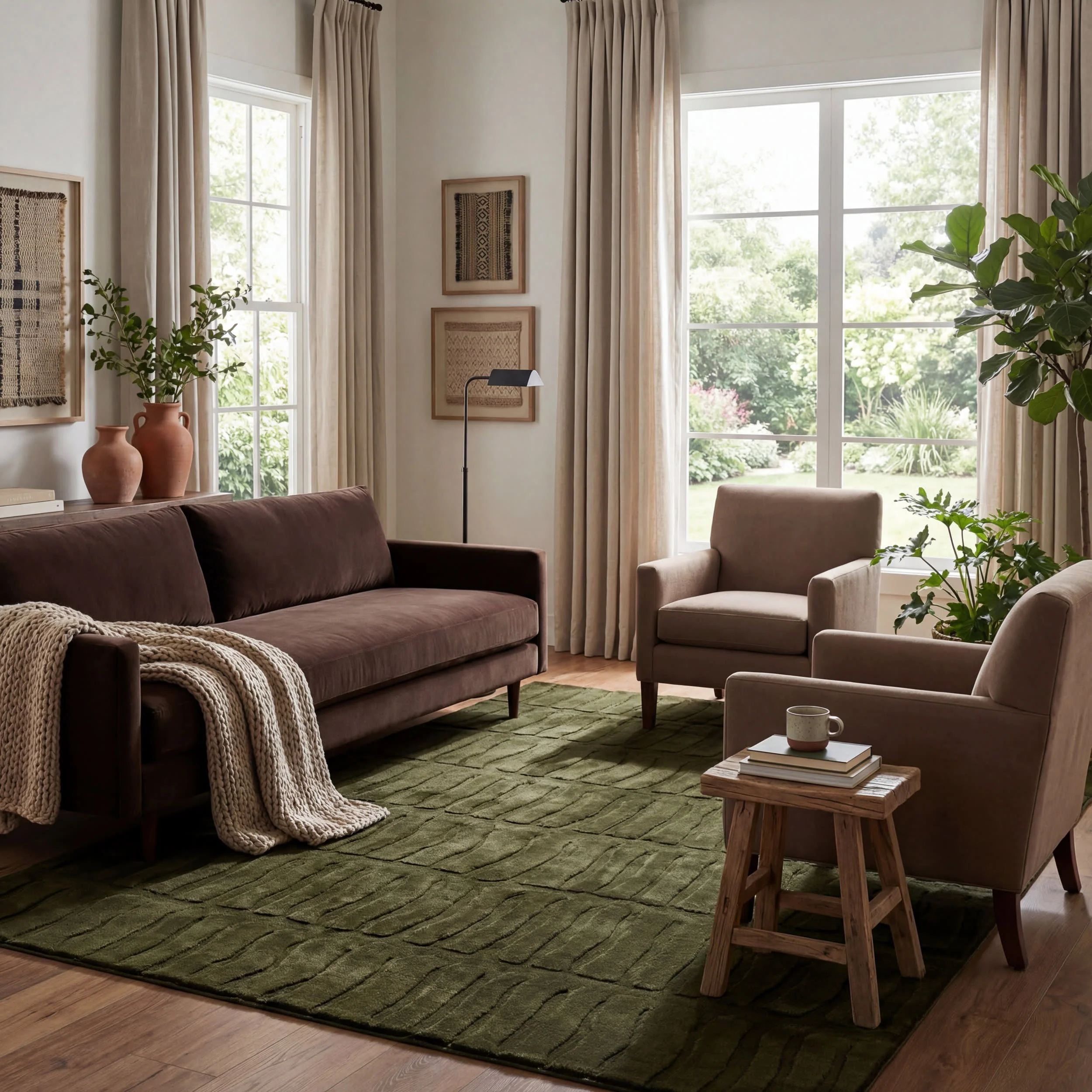 Giselle Solid Cloud Washable Rug | Green - Image 2