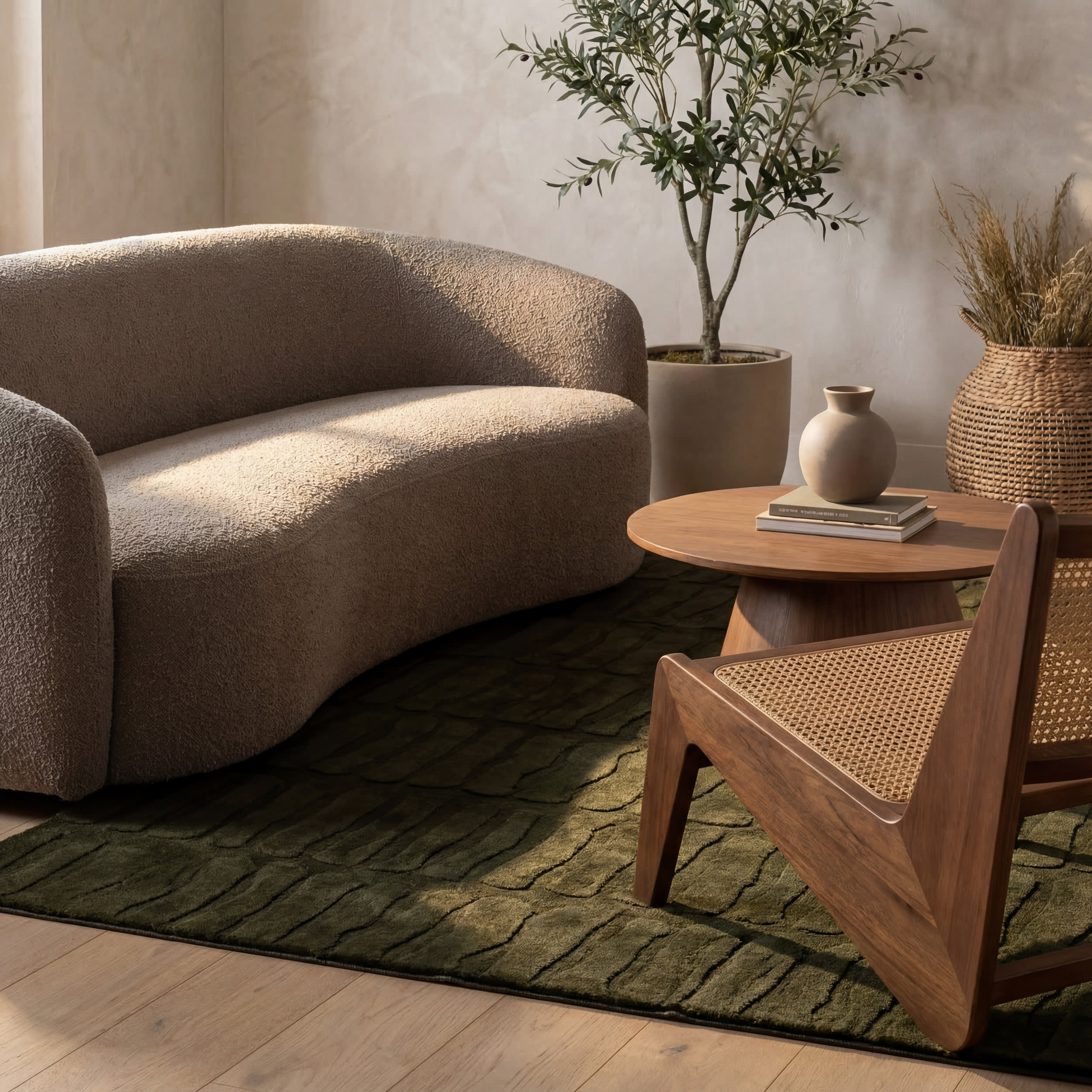 Giselle Solid Cloud Washable Rug | Green - Image 5