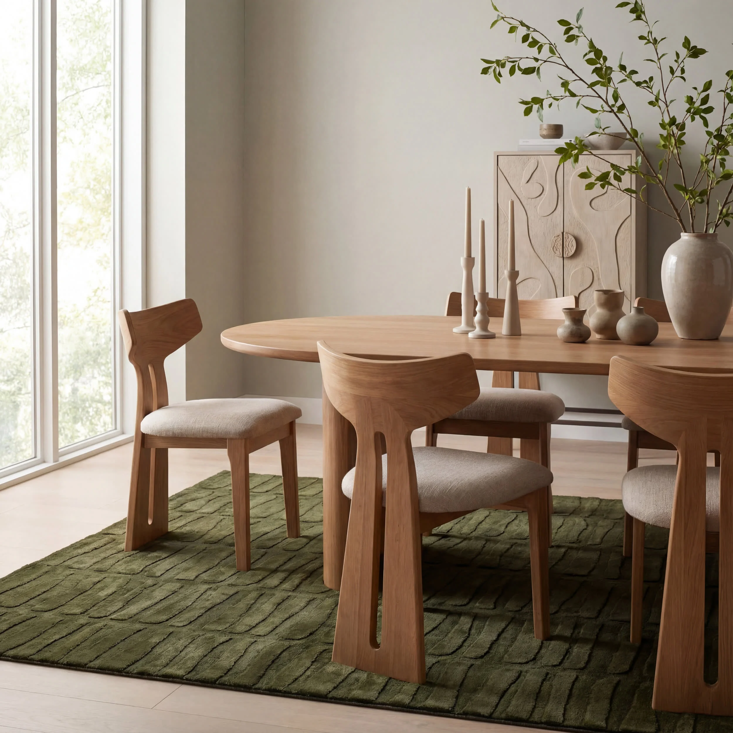 Giselle Solid Cloud Washable Rug | Green - Image 7