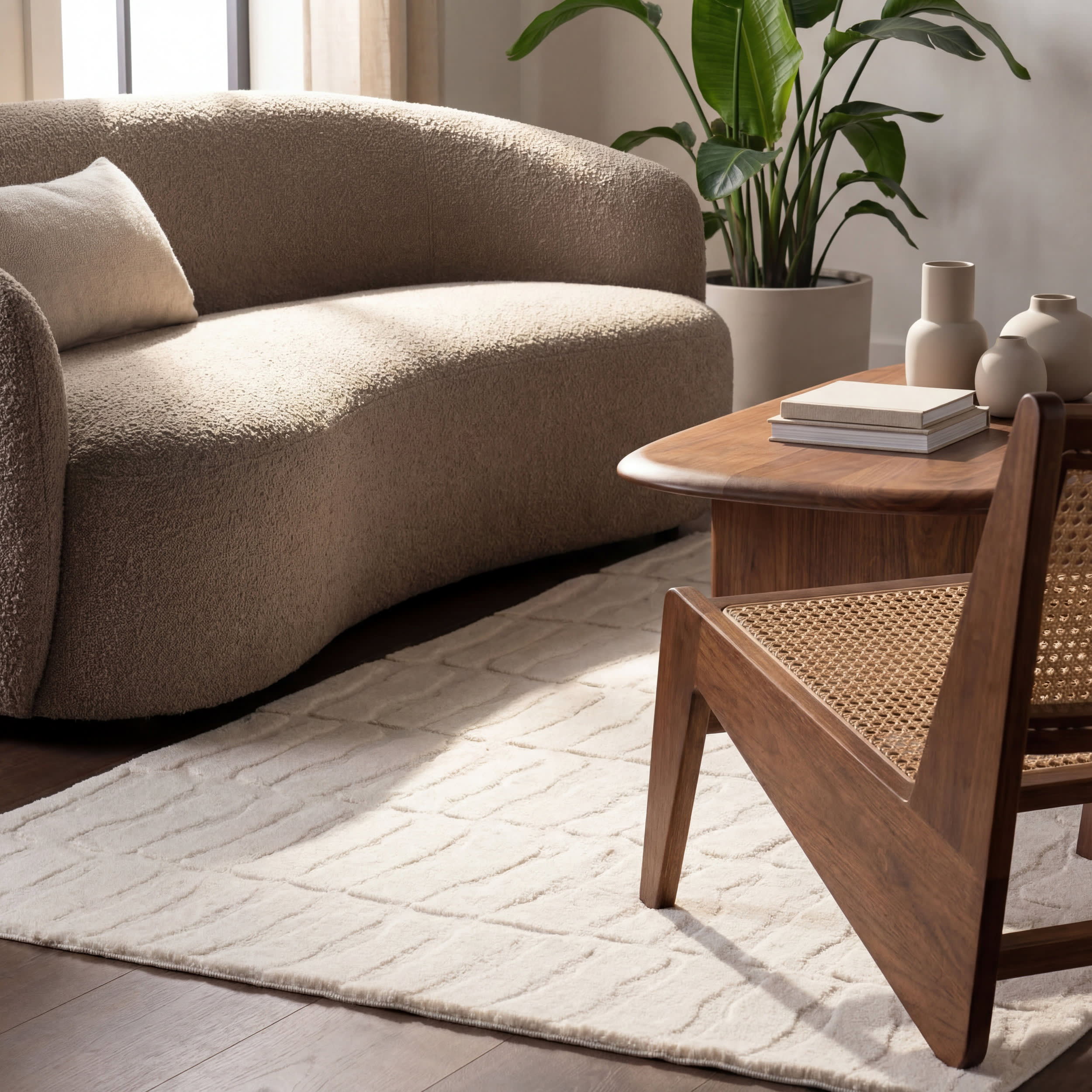 Giselle Solid Cloud Washable Rug | Sand - Image 5