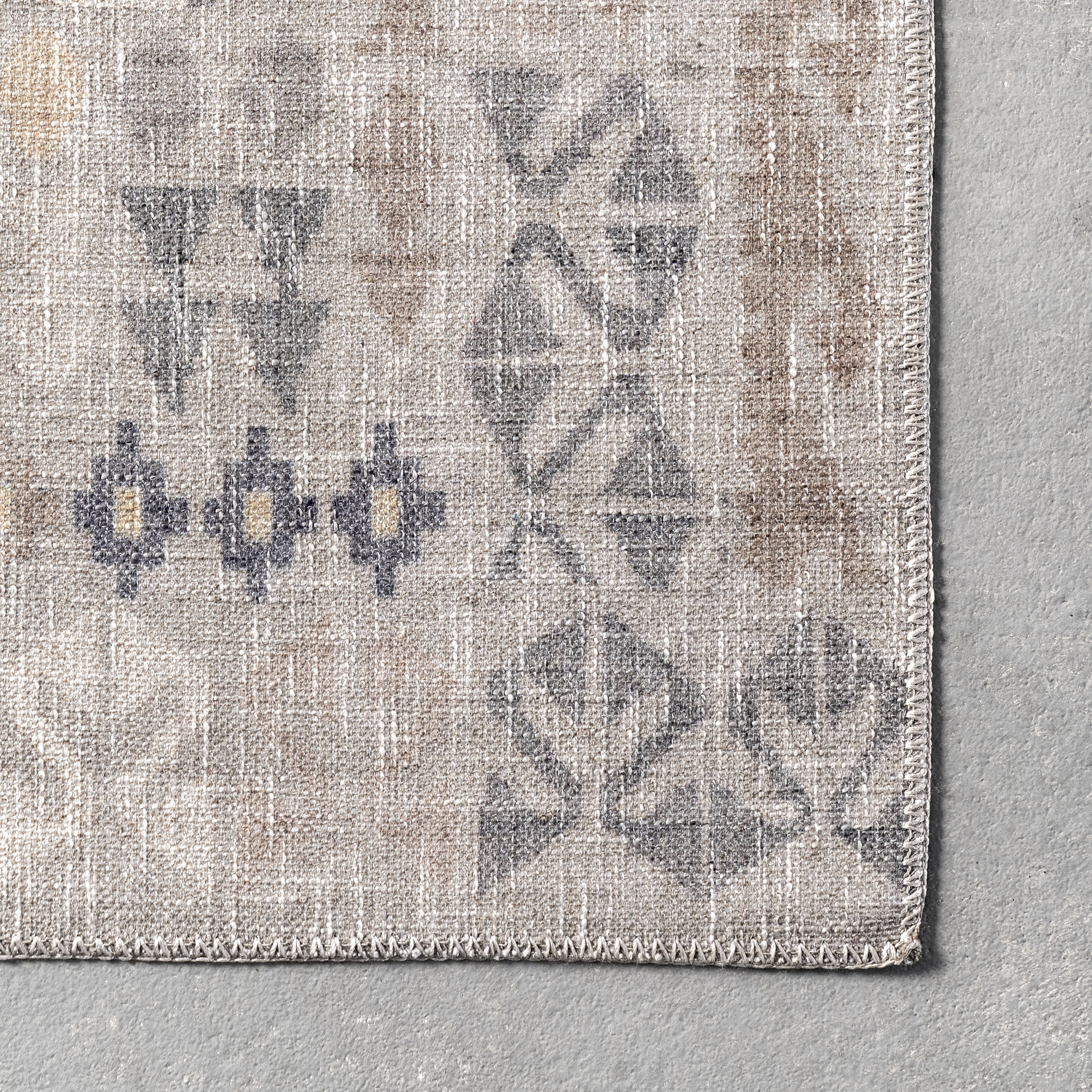 Gizelle Washable Aztec Rug | Beige - Image 3