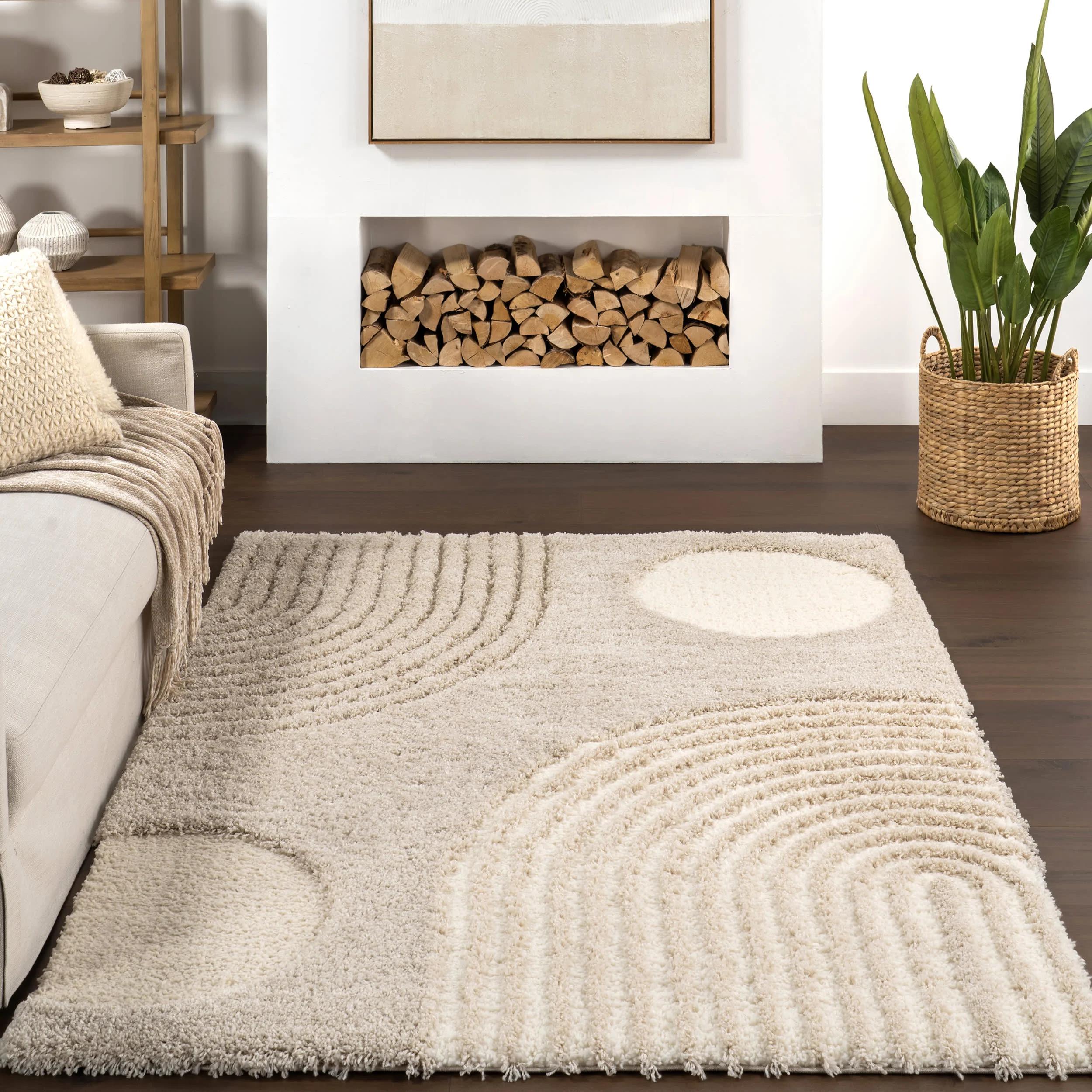 Maren Hazy Swirls Rug | Light Brown - Image 5