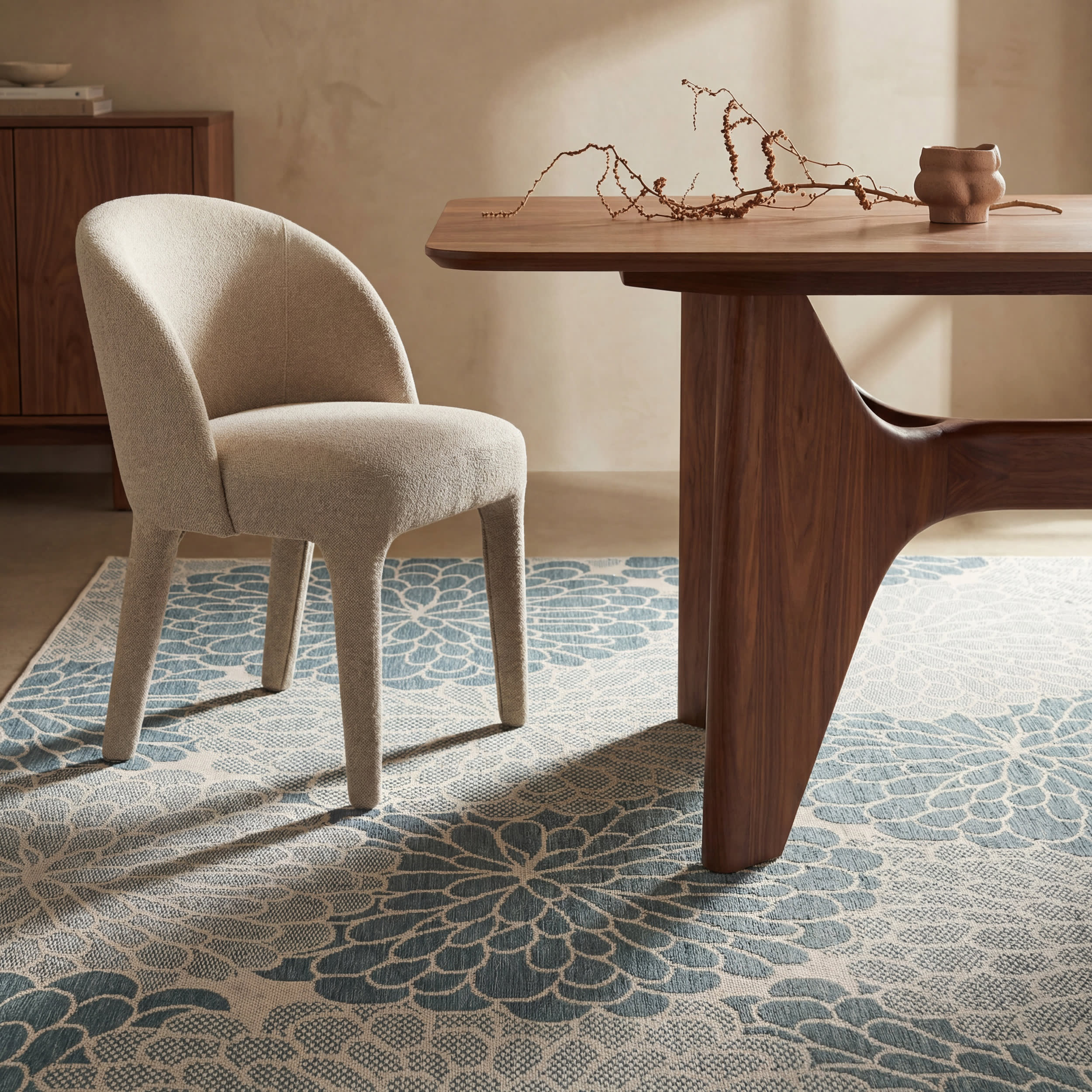 Golda Coastal Floral Indoor/Outdoor Rug | Blue - Image 5