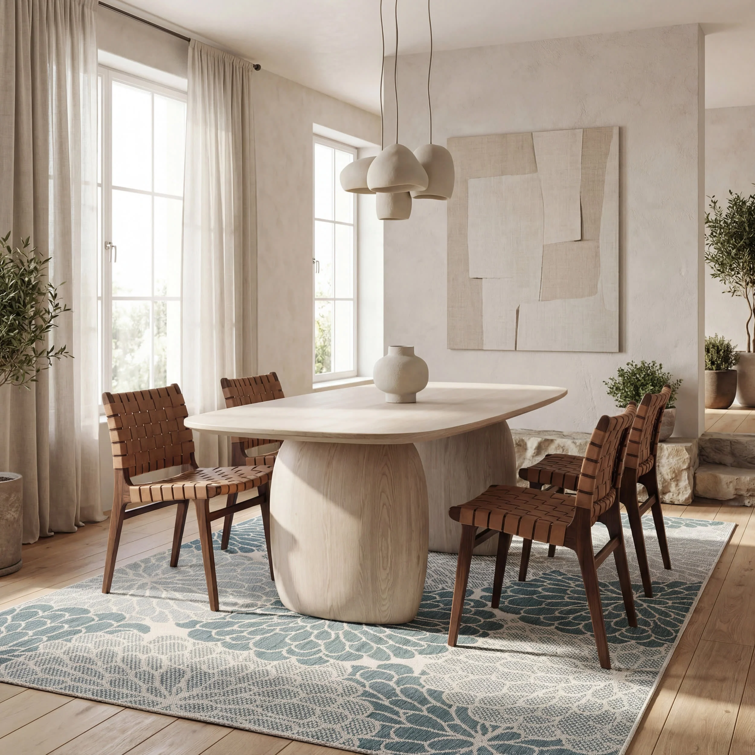 Golda Coastal Floral Indoor/Outdoor Rug | Blue - Image 7