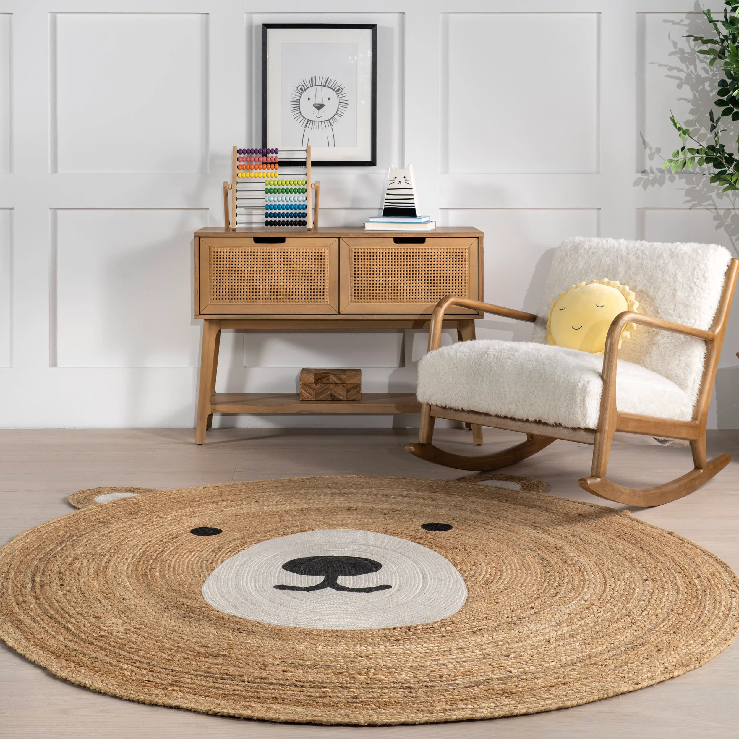 Goldie Bear Handwoven Kids Rug | Natural - Image 3