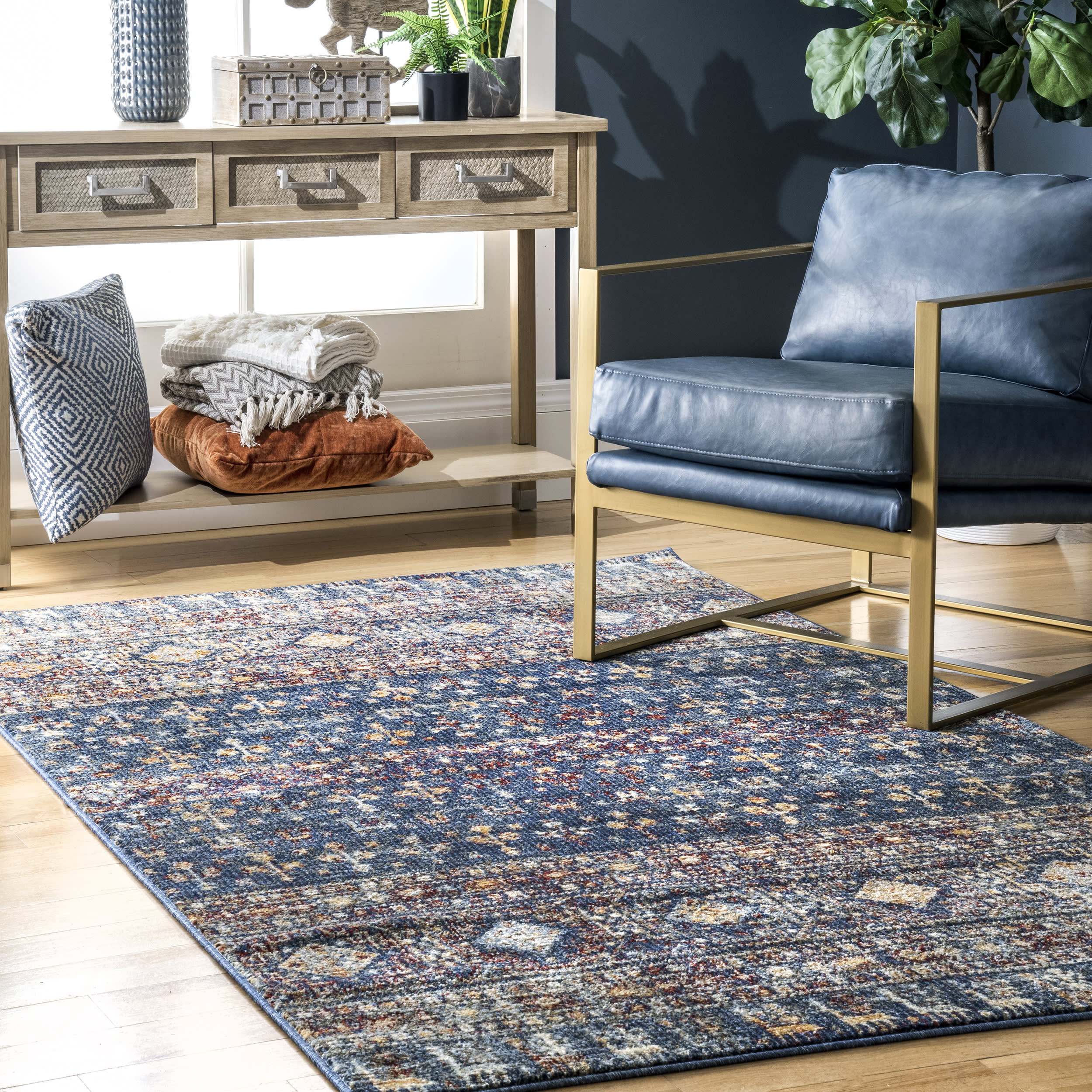 Gothic Striped Rug | Blue - Image 2