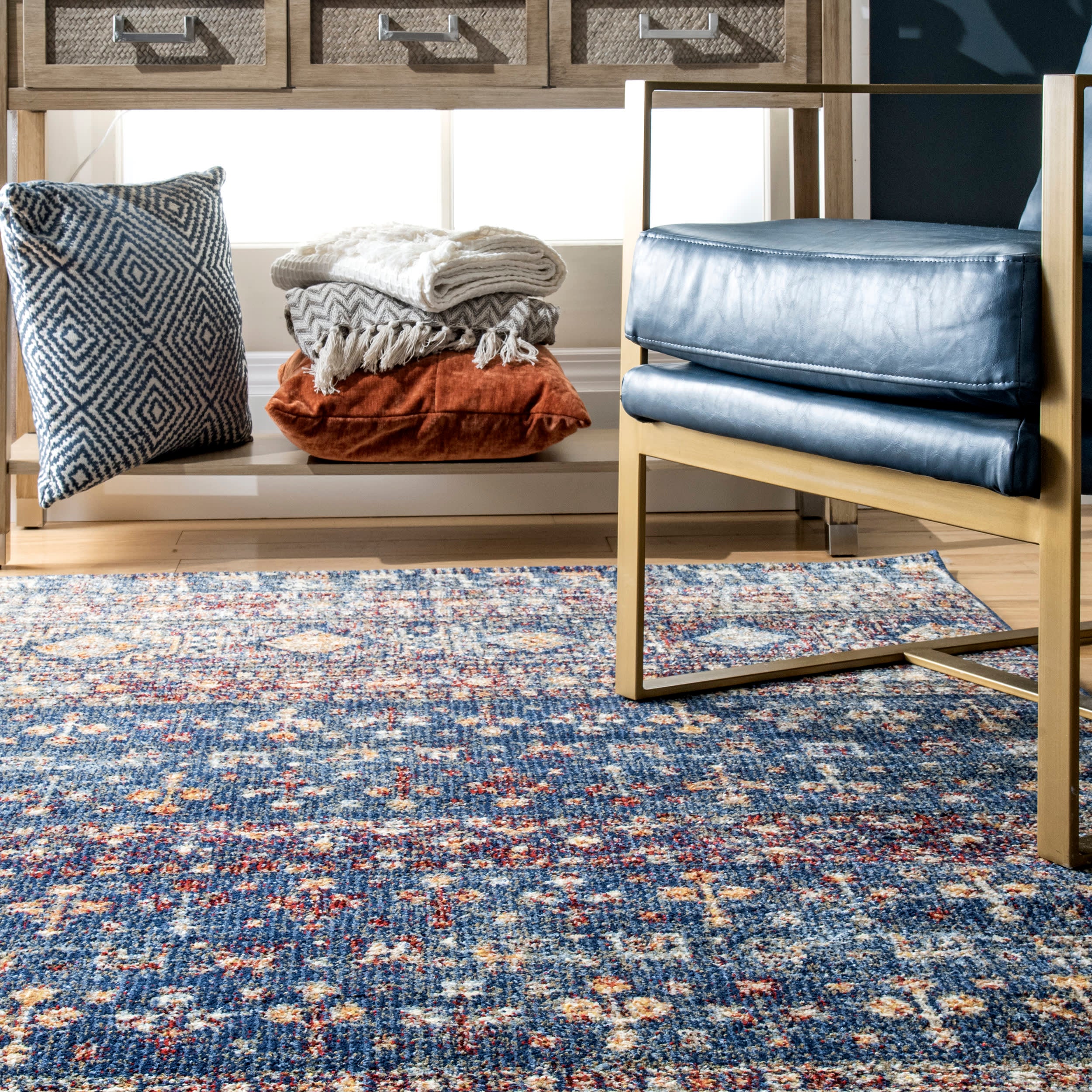 Gothic Striped Rug | Blue - Image 4