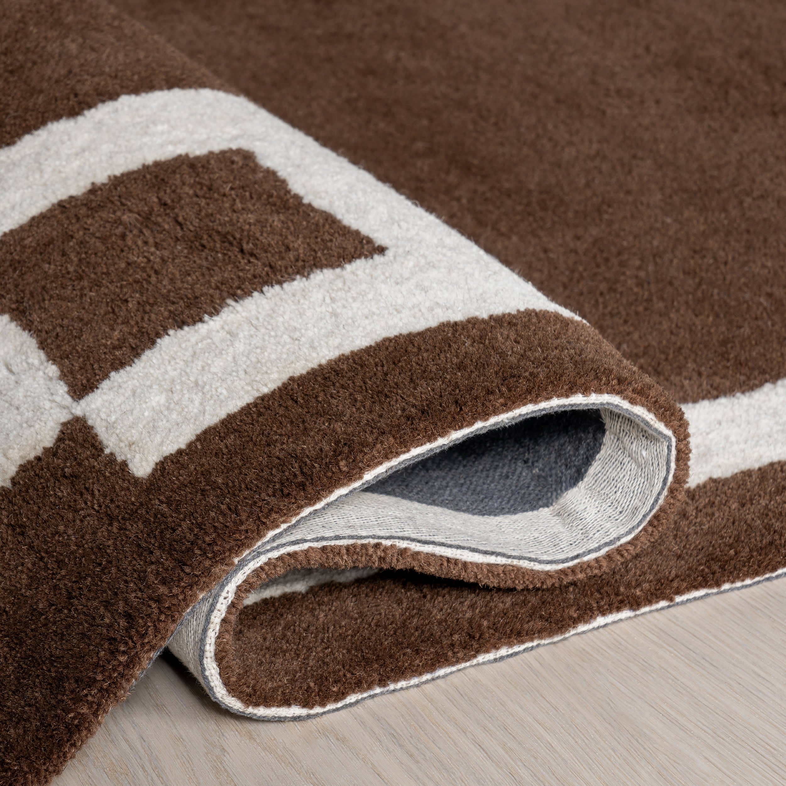 Grace Bordered Wool Rug | Brown - Image 11