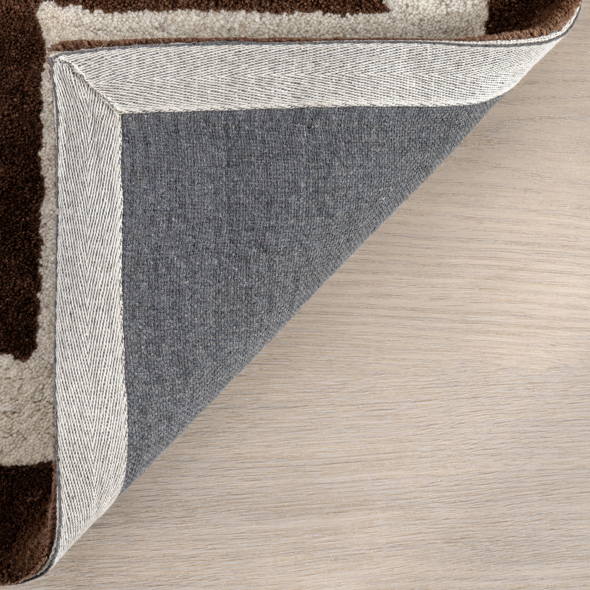 Grace Bordered Wool Rug | Brown - Image 8