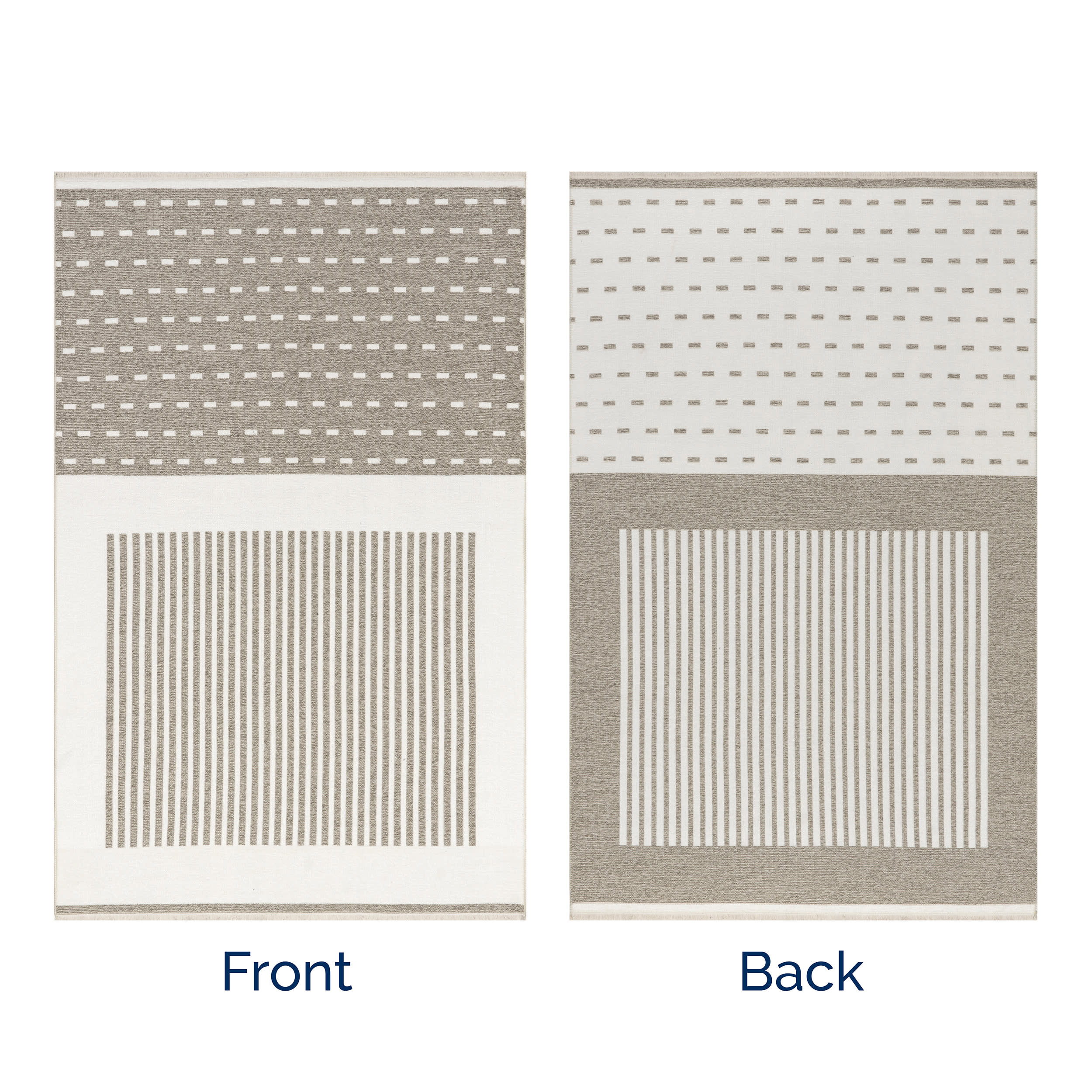 Gracia Geometric Reversible Washable Rug | Beige - Image 10