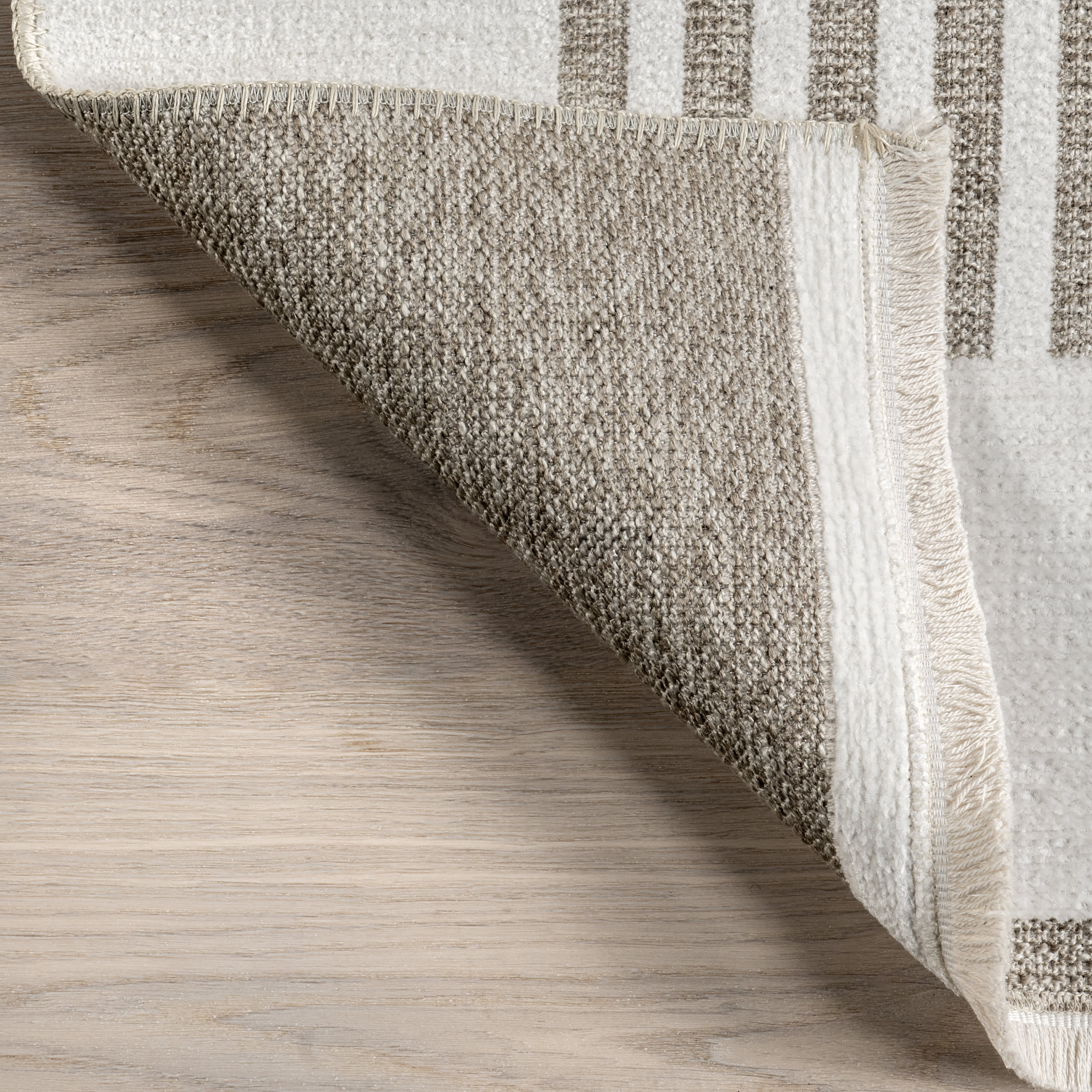 Gracia Geometric Reversible Washable Rug | Beige - Image 7