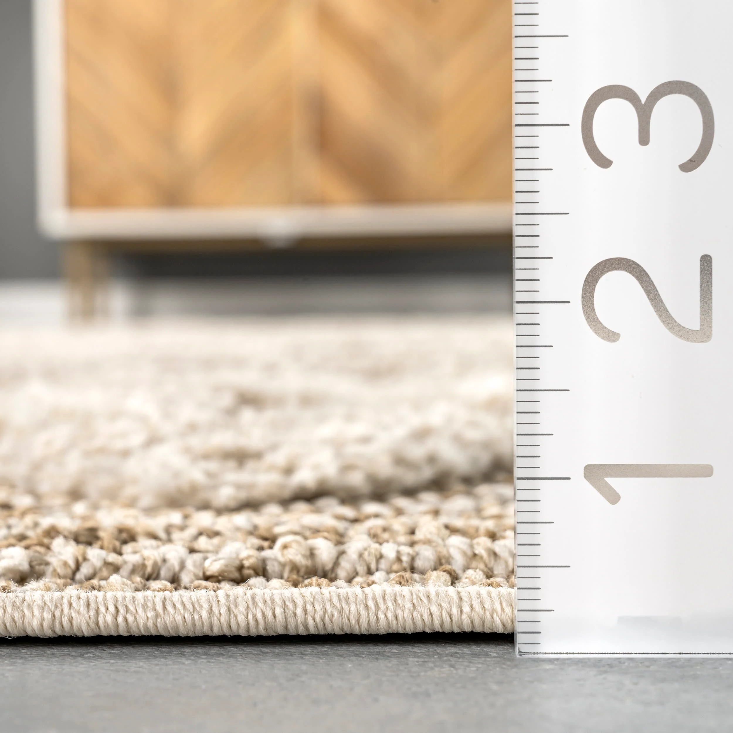 Gracy Textured Geometric Rug | Beige - Image 5
