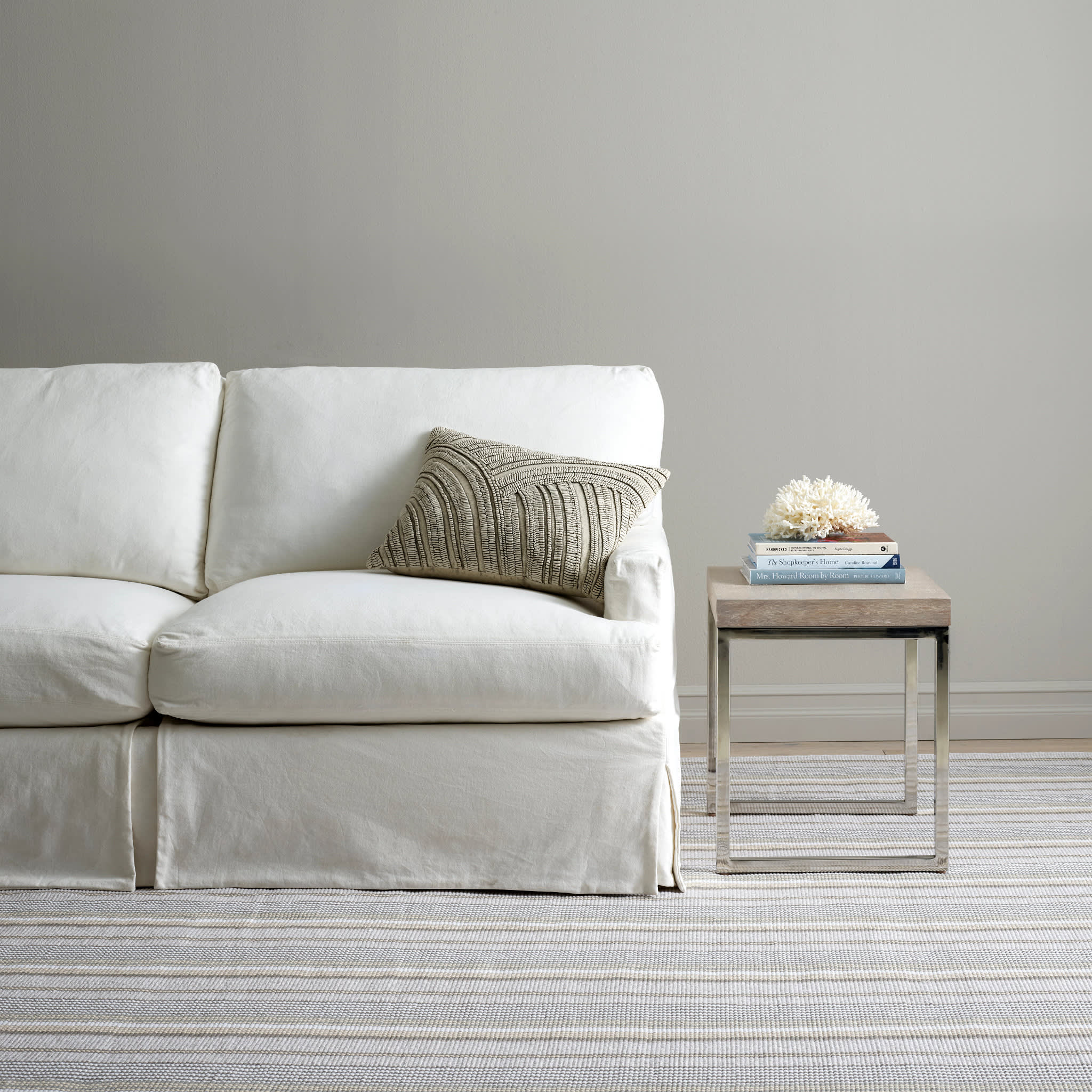 Gradation Ticking Handwoven Cotton Rug | Grey - Image 4