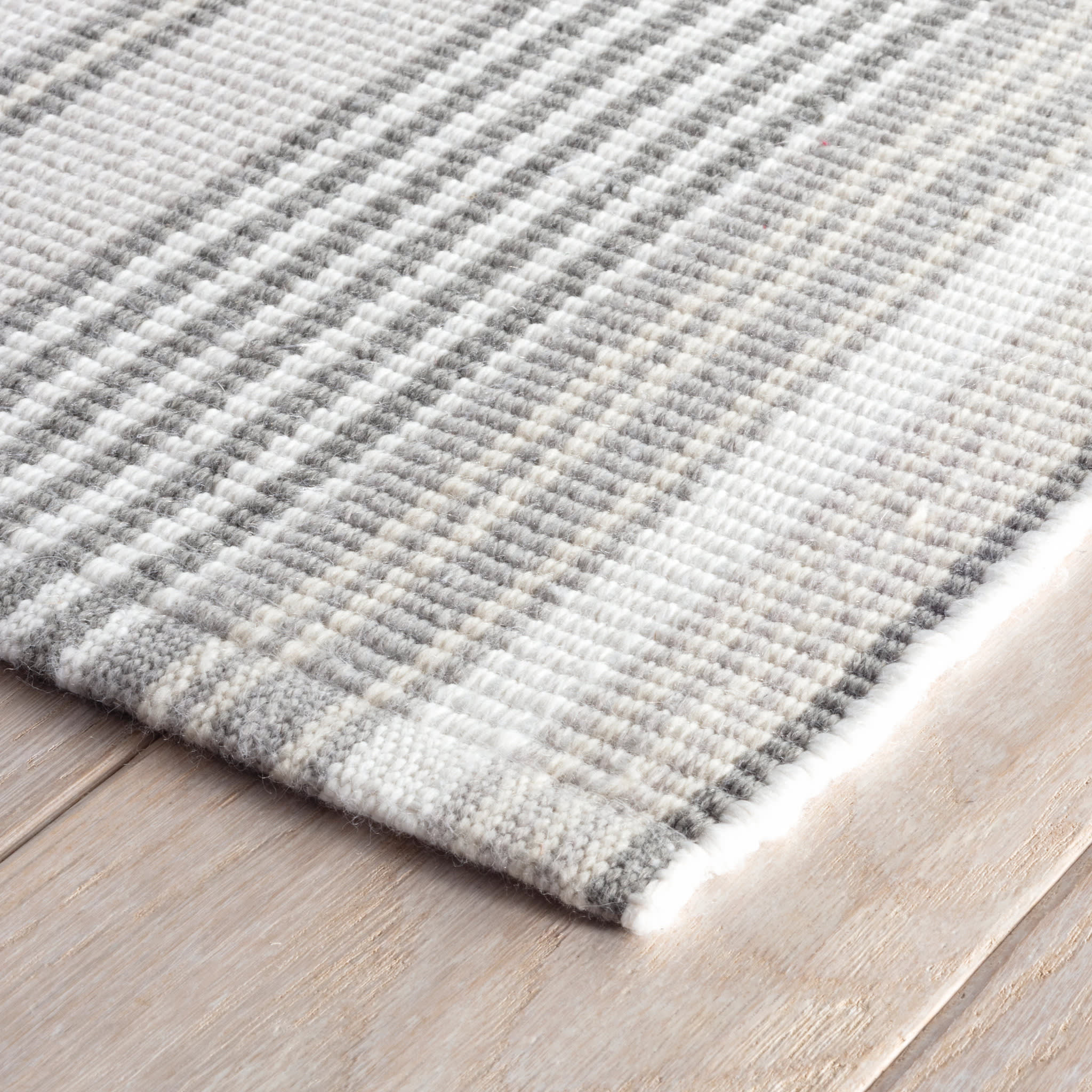 Gradation Ticking Handwoven Indoor/Outdoor Rug | Grey - Image 4