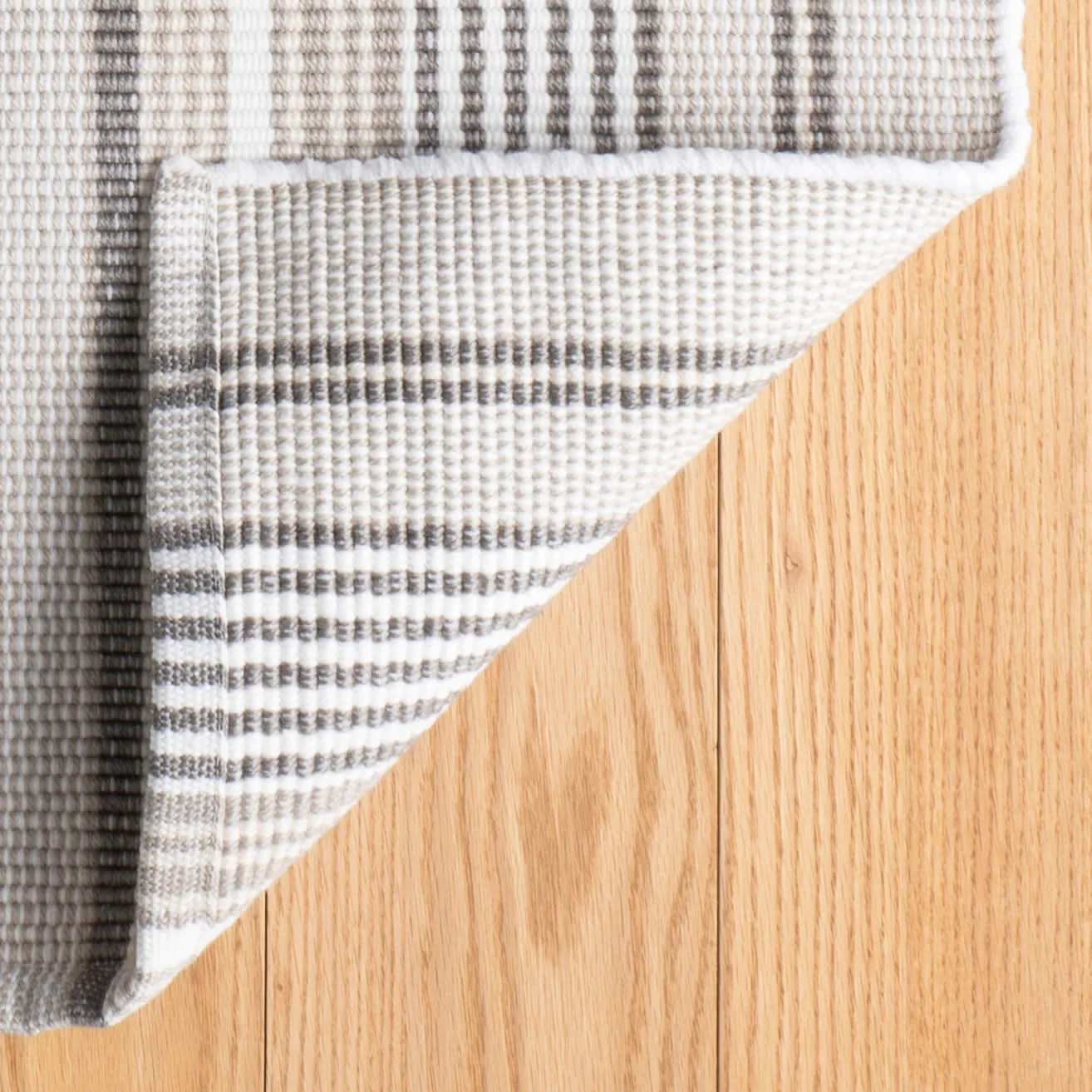 Gradation Ticking Handwoven Indoor/Outdoor Rug | Grey - Image 5